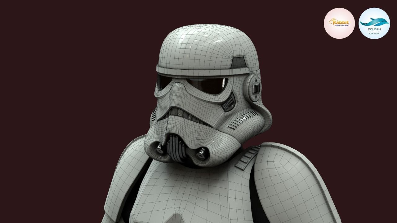 Stormtrooper Rigged Low-poly 3D model Low-poly 3D model_13