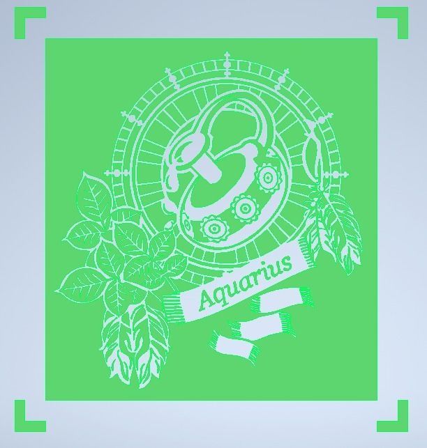 AQUARIUS ZODIAC SIGN STENCIL  MULTICOLOR Free 3D print model_2