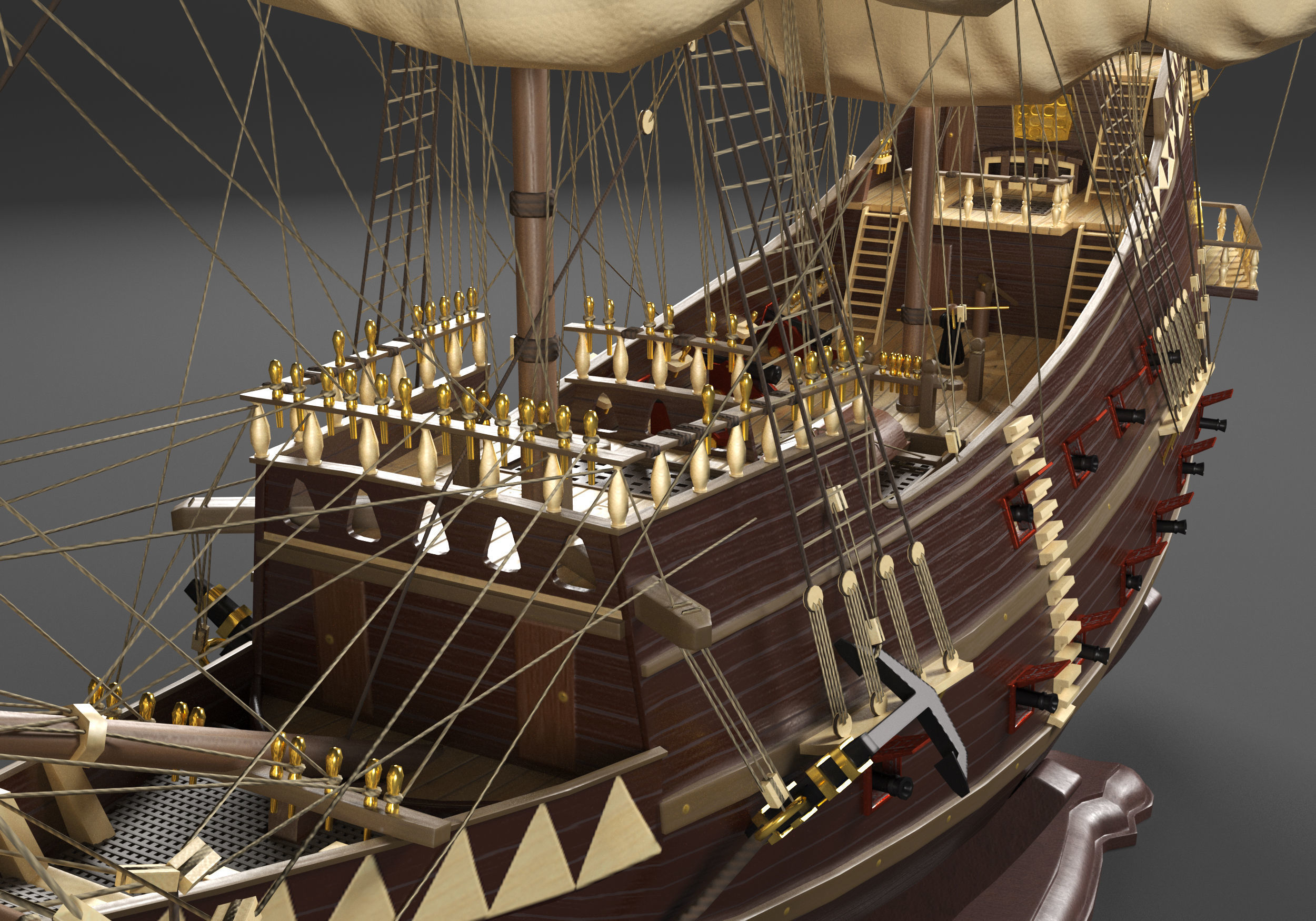 San Giovanni Battista ship Low-poly 3D model_2