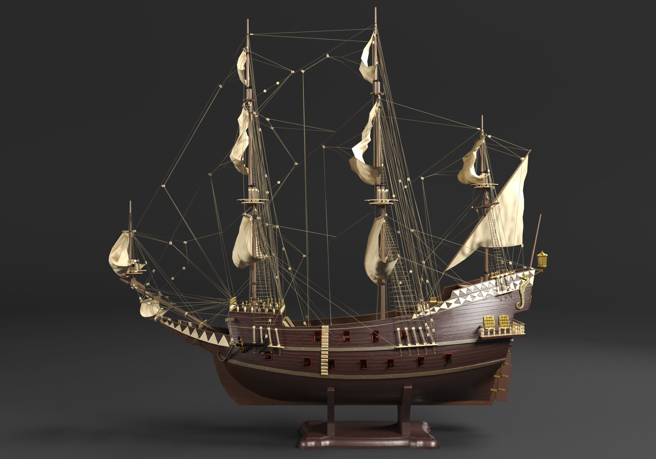 San Giovanni Battista ship Low-poly 3D model_4