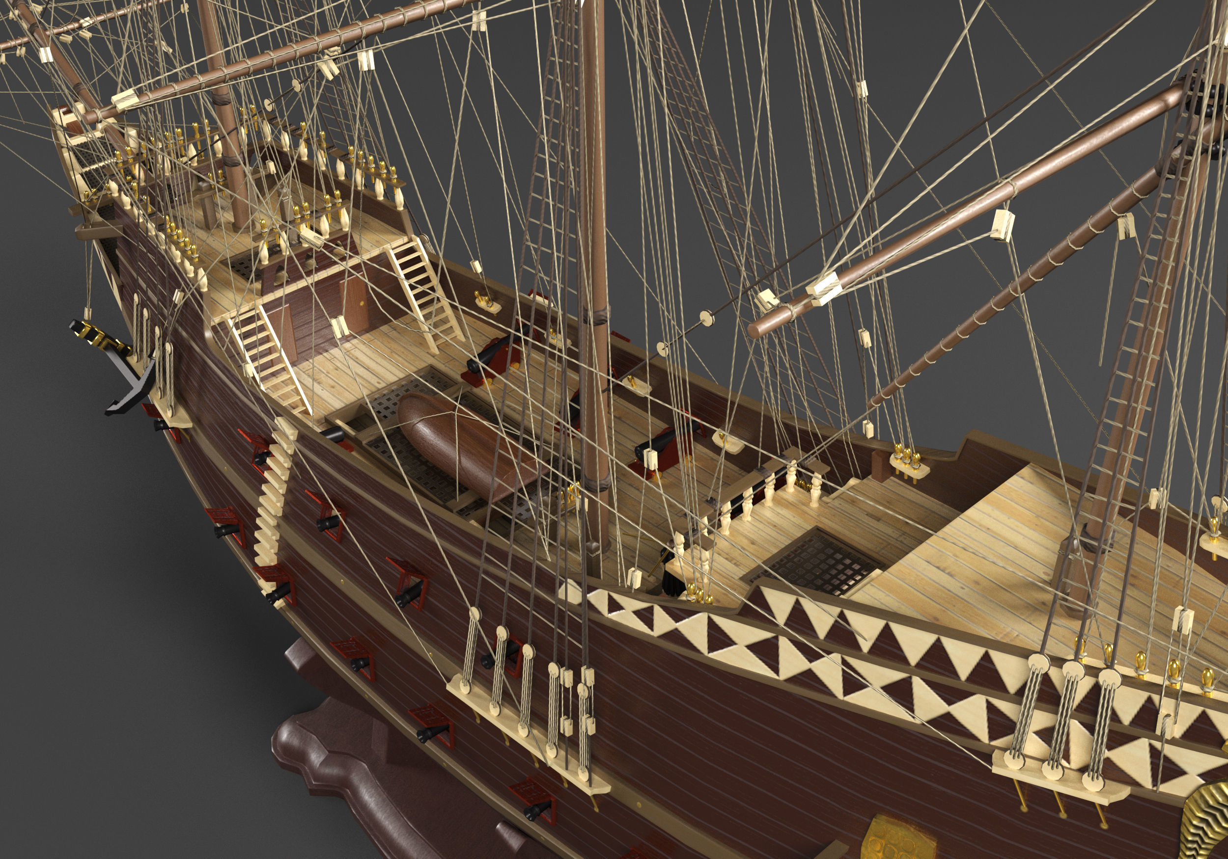 San Giovanni Battista ship Low-poly 3D model_5