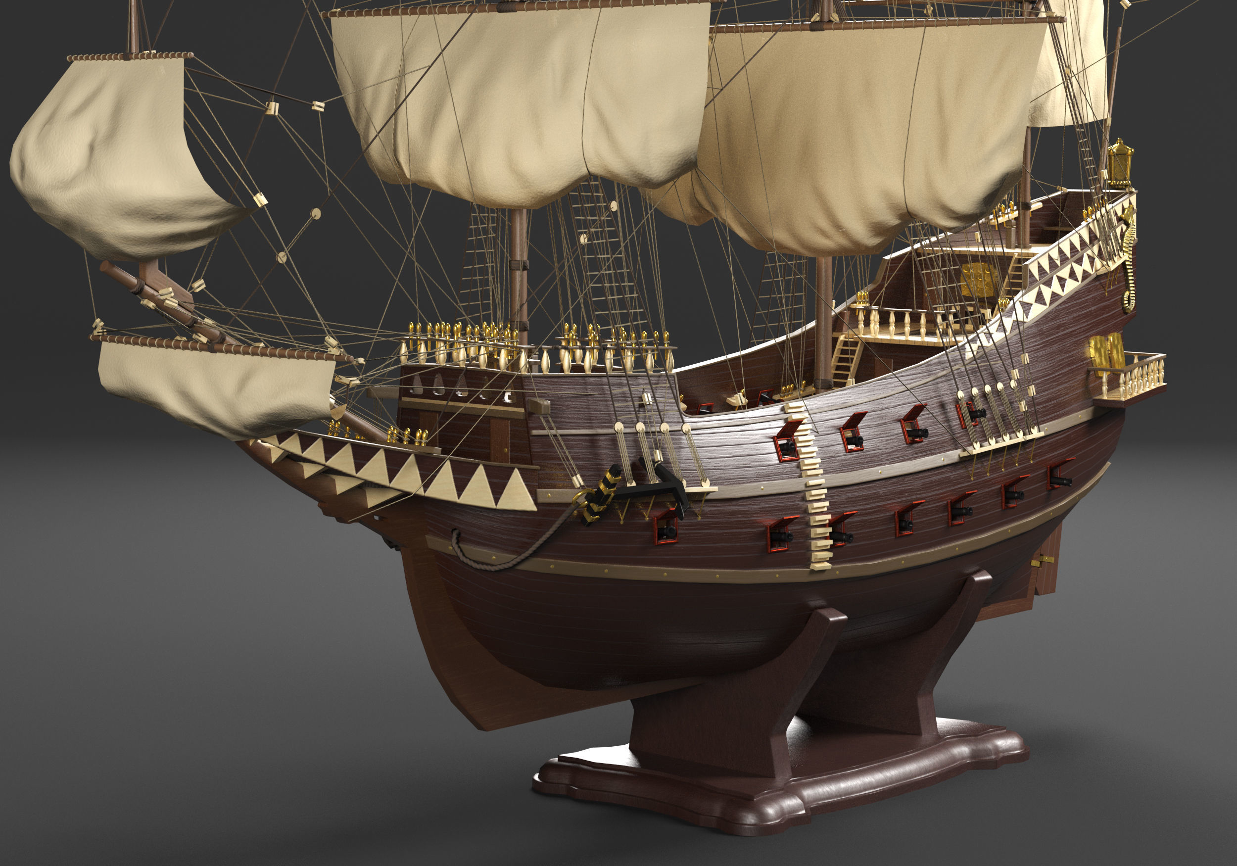 San Giovanni Battista ship Low-poly 3D model_1