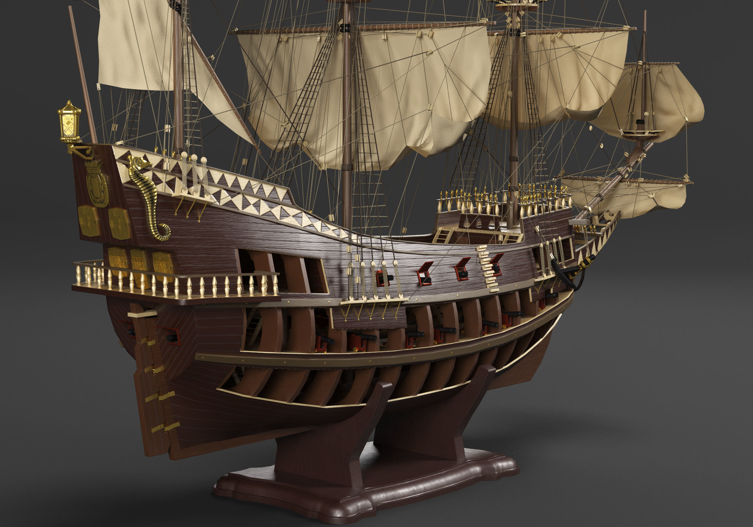 San Giovanni Battista ship Low-poly 3D model_7