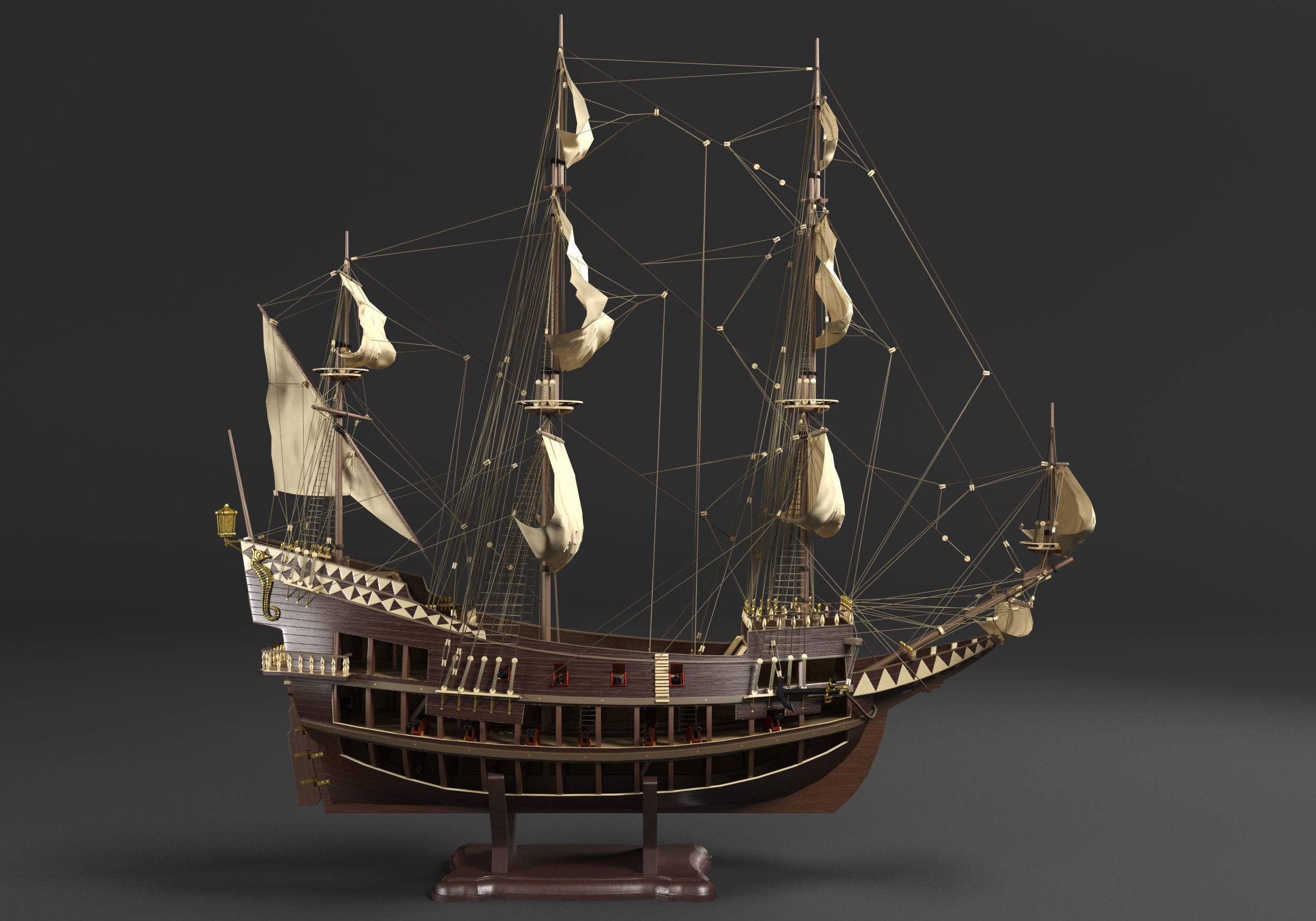 San Giovanni Battista ship Low-poly 3D model_8
