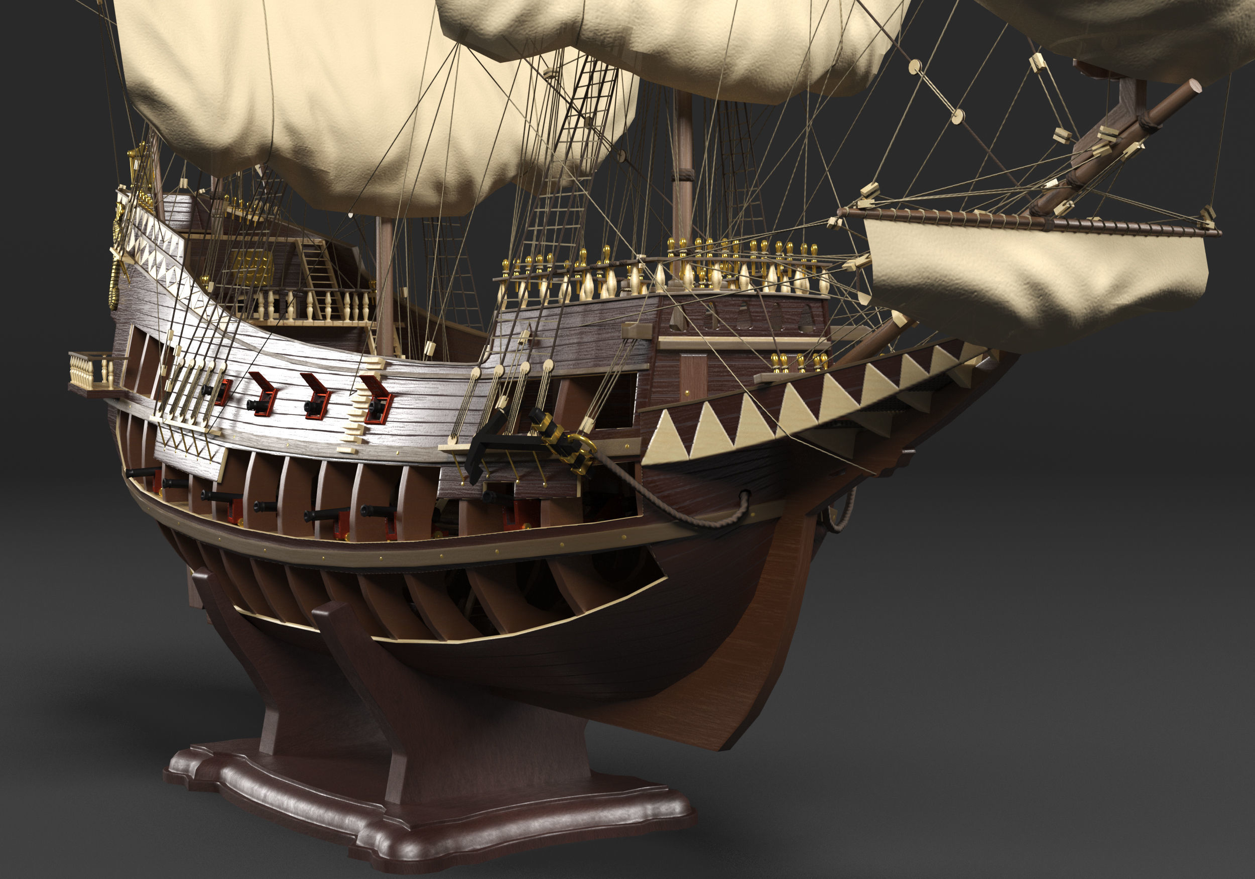 San Giovanni Battista ship Low-poly 3D model_6