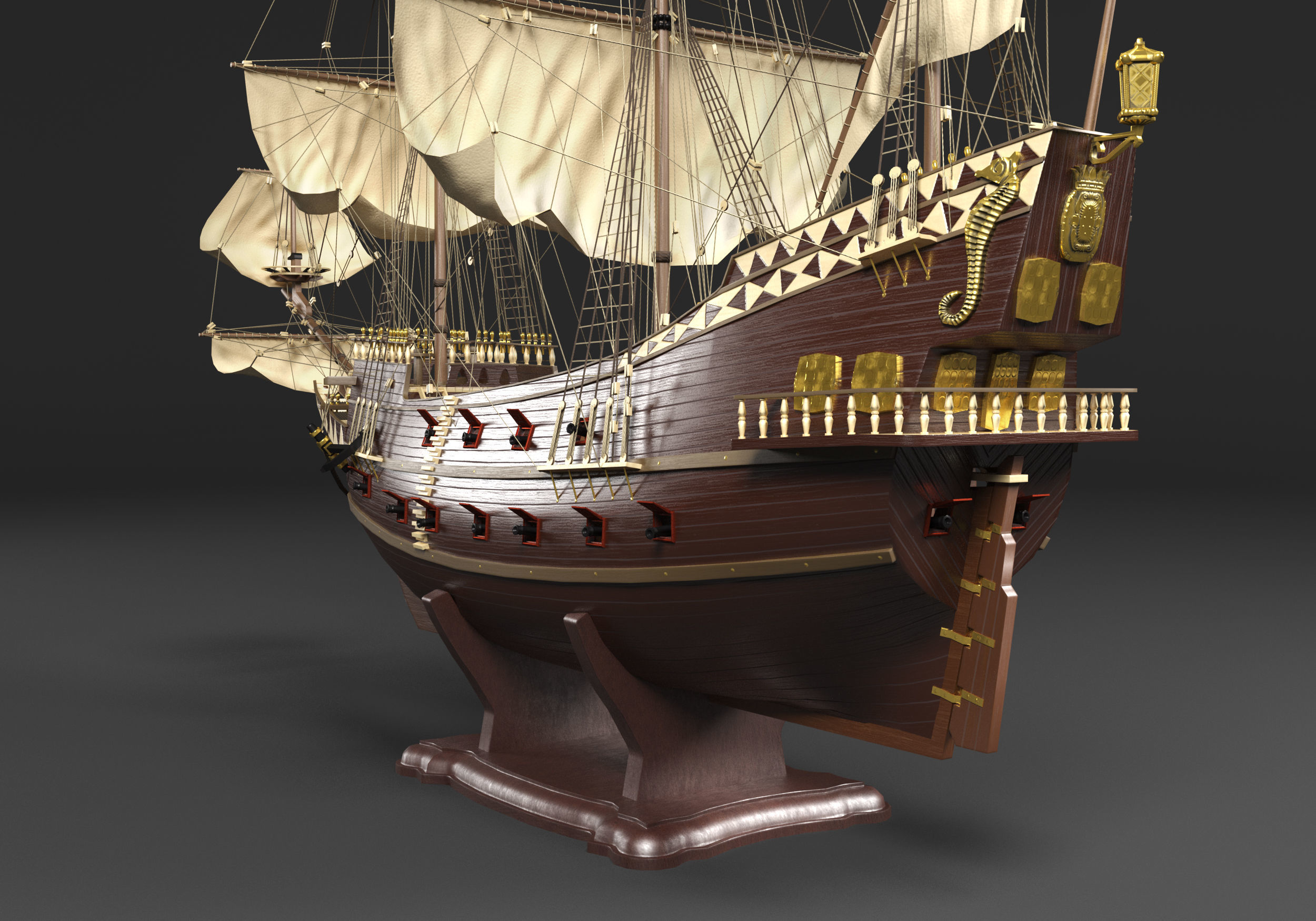 San Giovanni Battista ship Low-poly 3D model_3