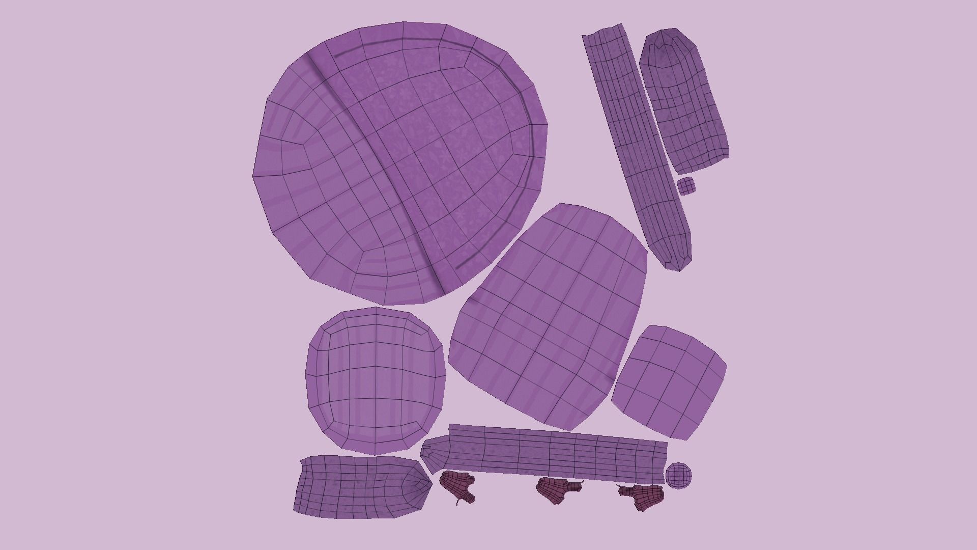 Girl Backpack - Flowers and Stripes Texture Low-poly 3D model_12