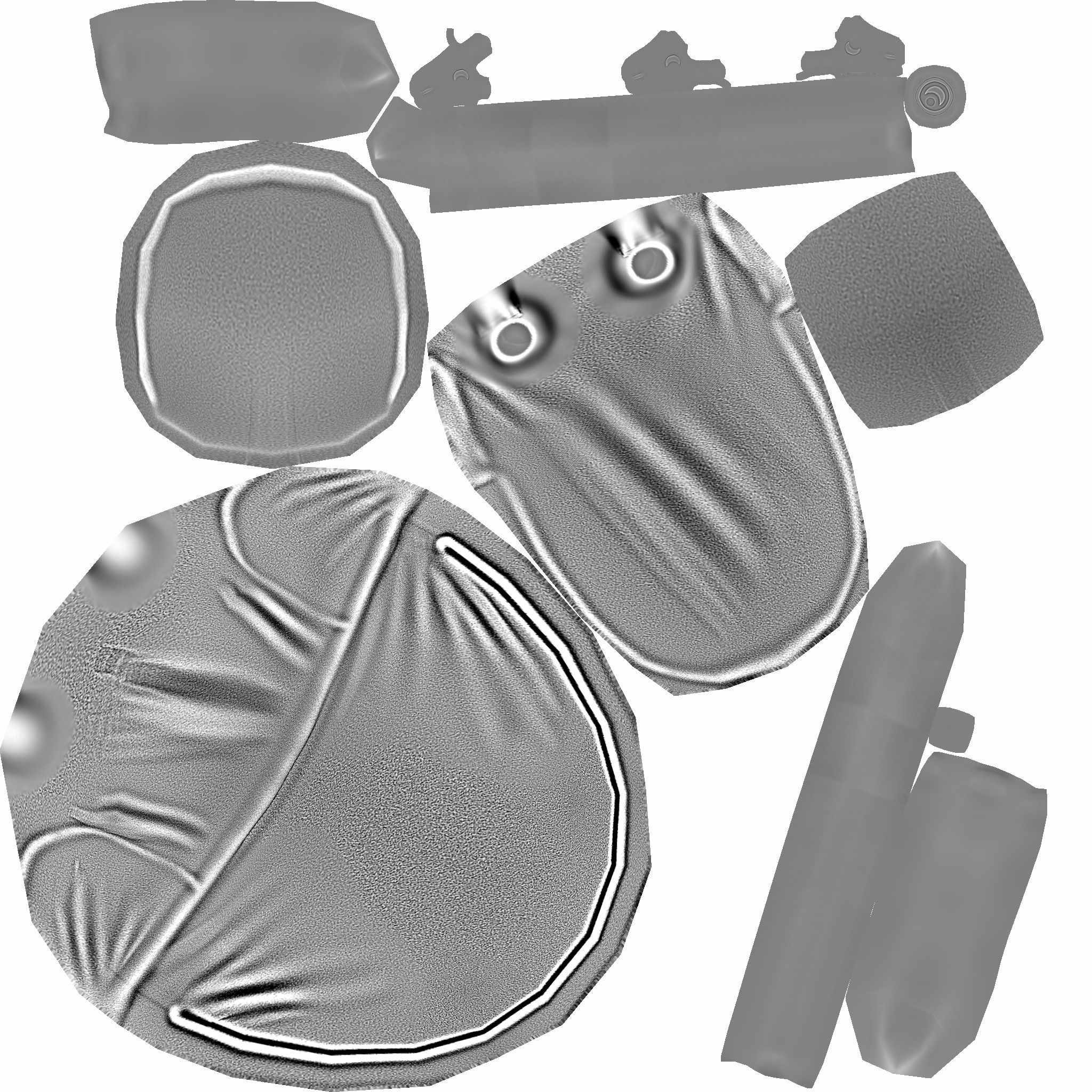 Girl Backpack - Flowers and Stripes Texture Low-poly 3D model_16