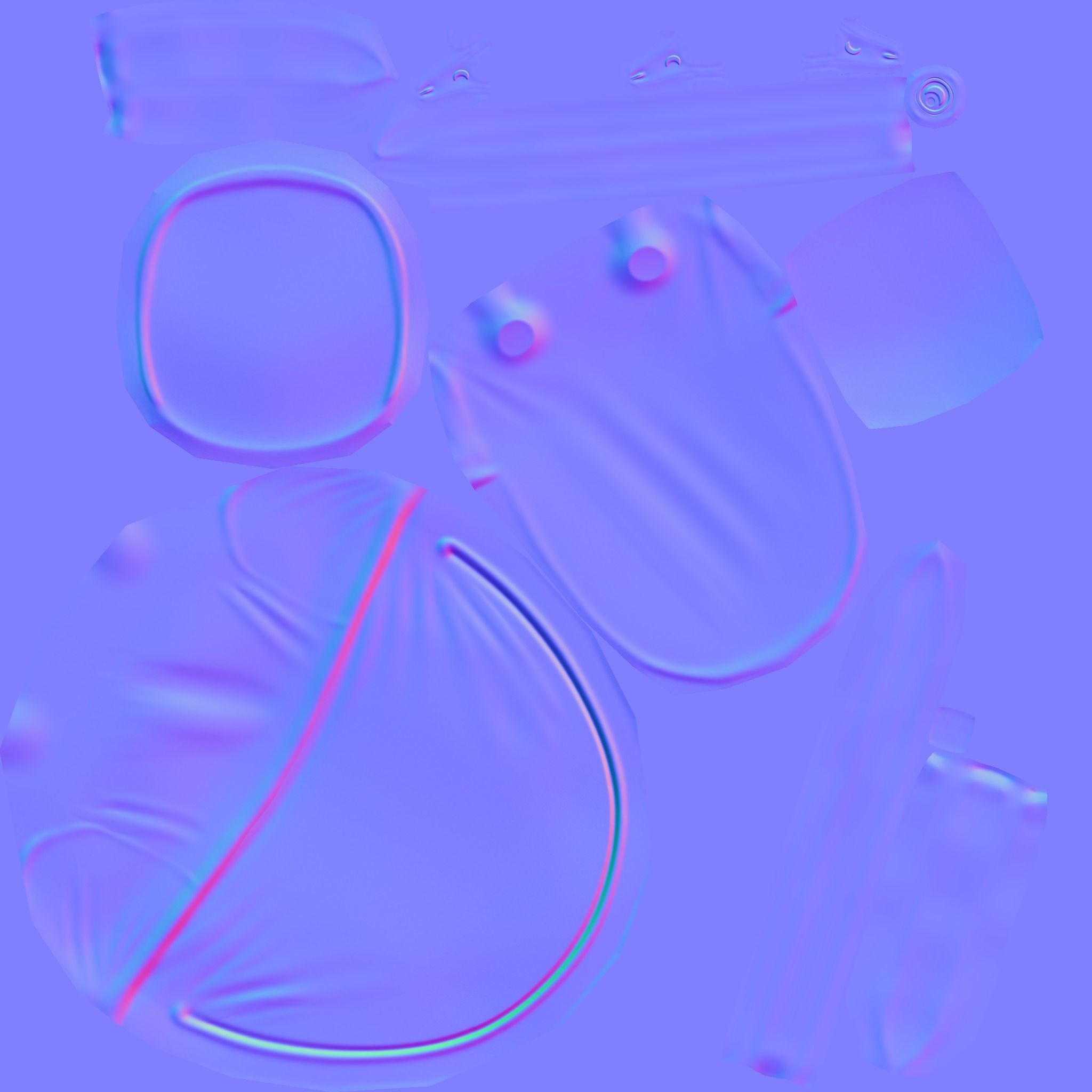 Girl Backpack - Flowers and Stripes Texture Low-poly 3D model_15