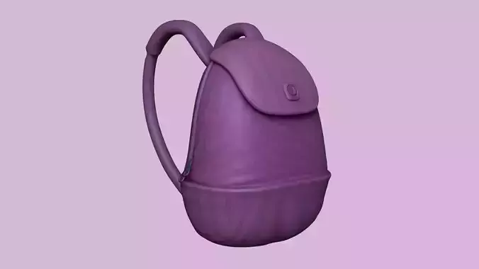 Girl Backpack - Flowers and Stripes Texture Low-poly 3D model