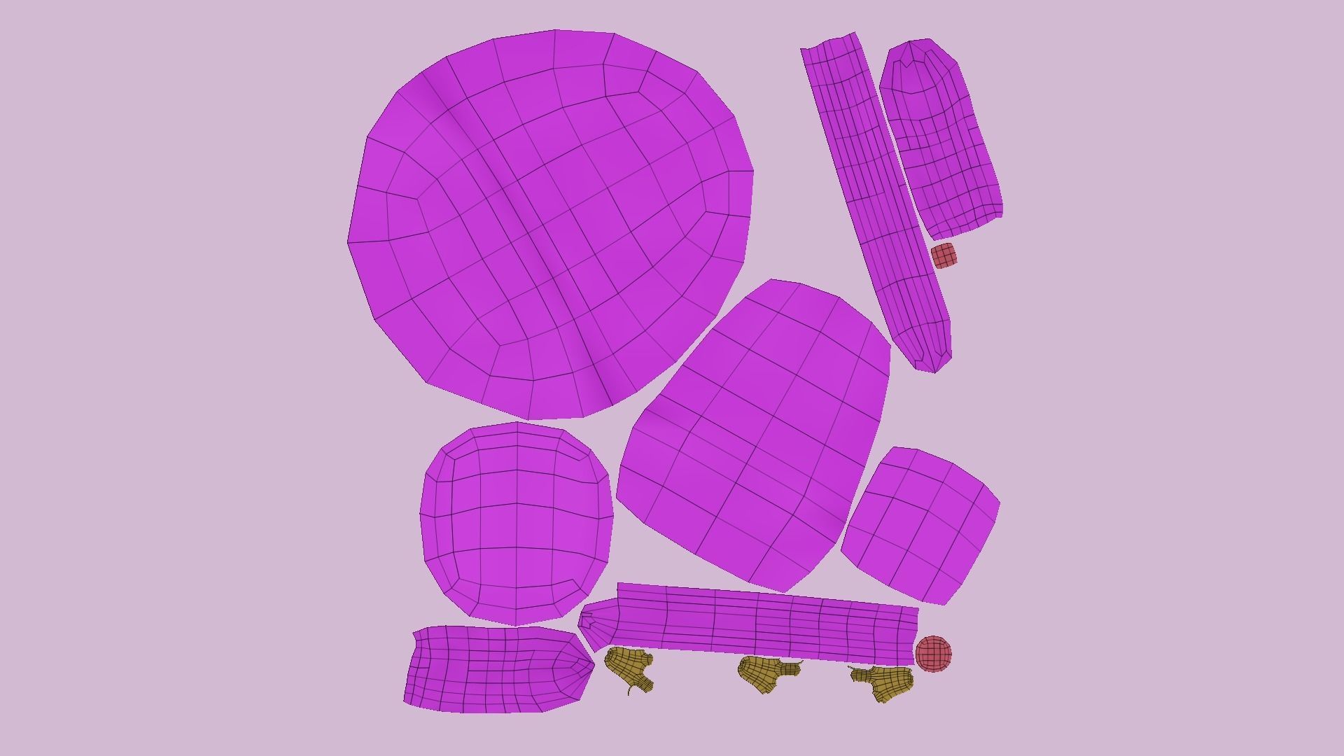 Girl Backpack - Flowers and Stripes Texture Low-poly 3D model_13