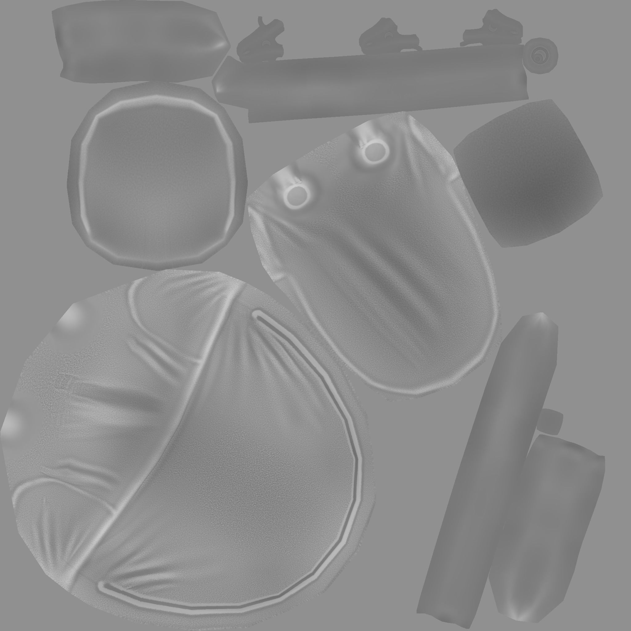 Girl Backpack - Flowers and Stripes Texture Low-poly 3D model_18