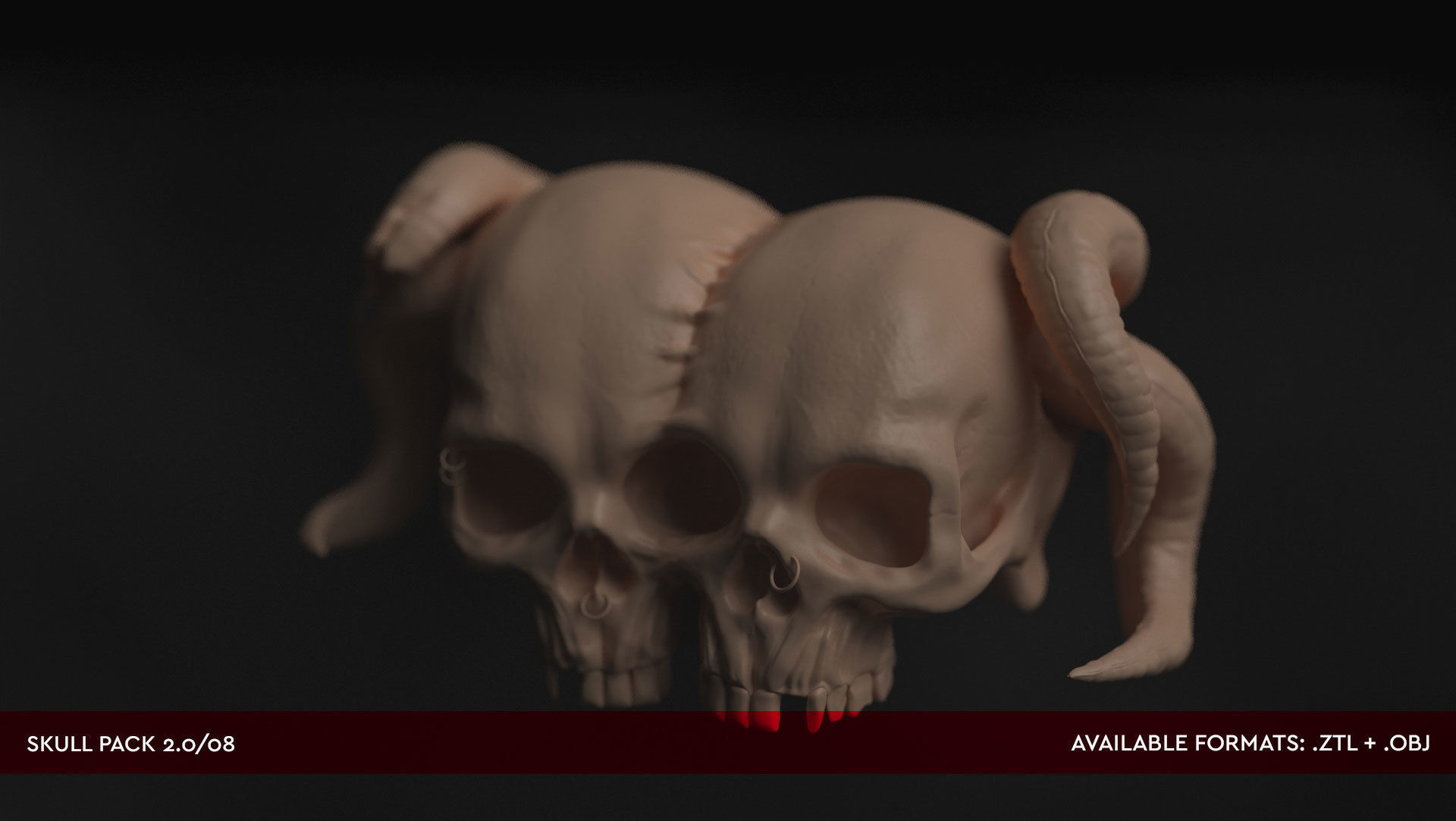 DEMON SKULL PACK 02  - High Res 3D models by Mike Kobzar 3D model_8