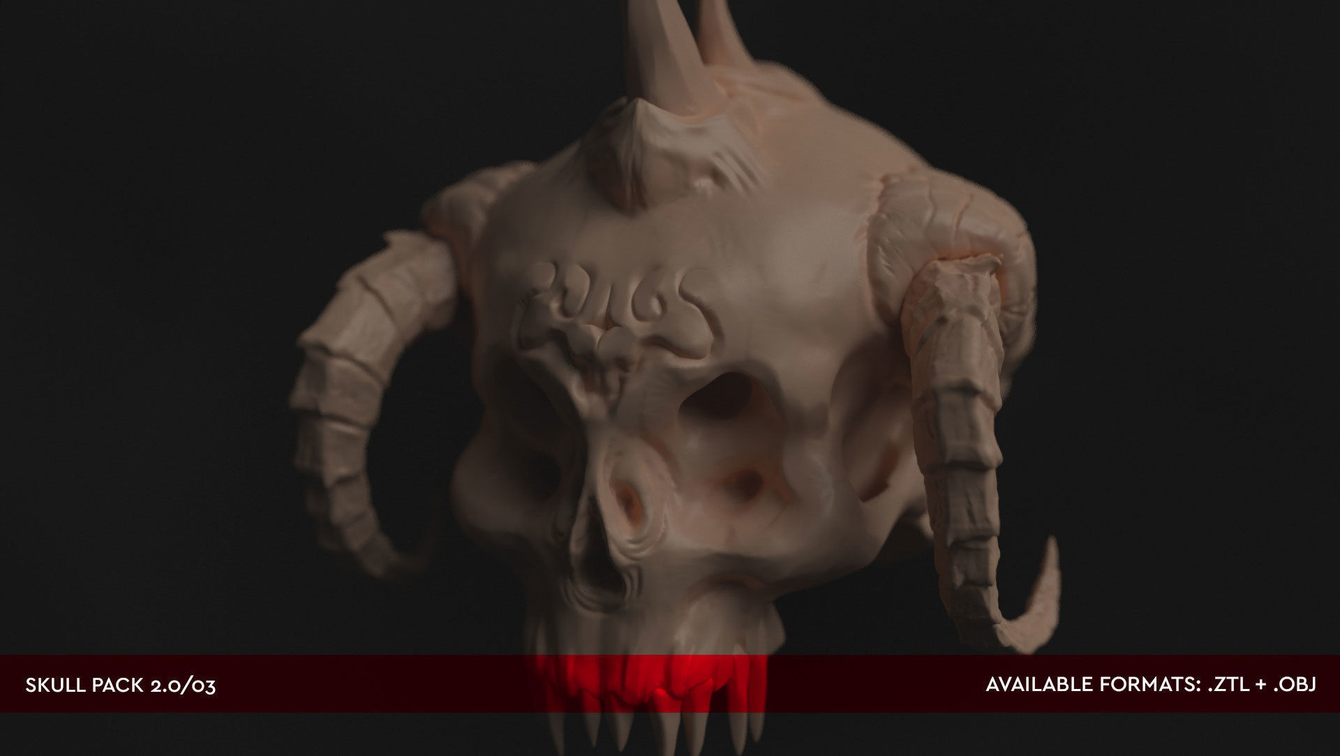 DEMON SKULL PACK 02  - High Res 3D models by Mike Kobzar 3D model_3