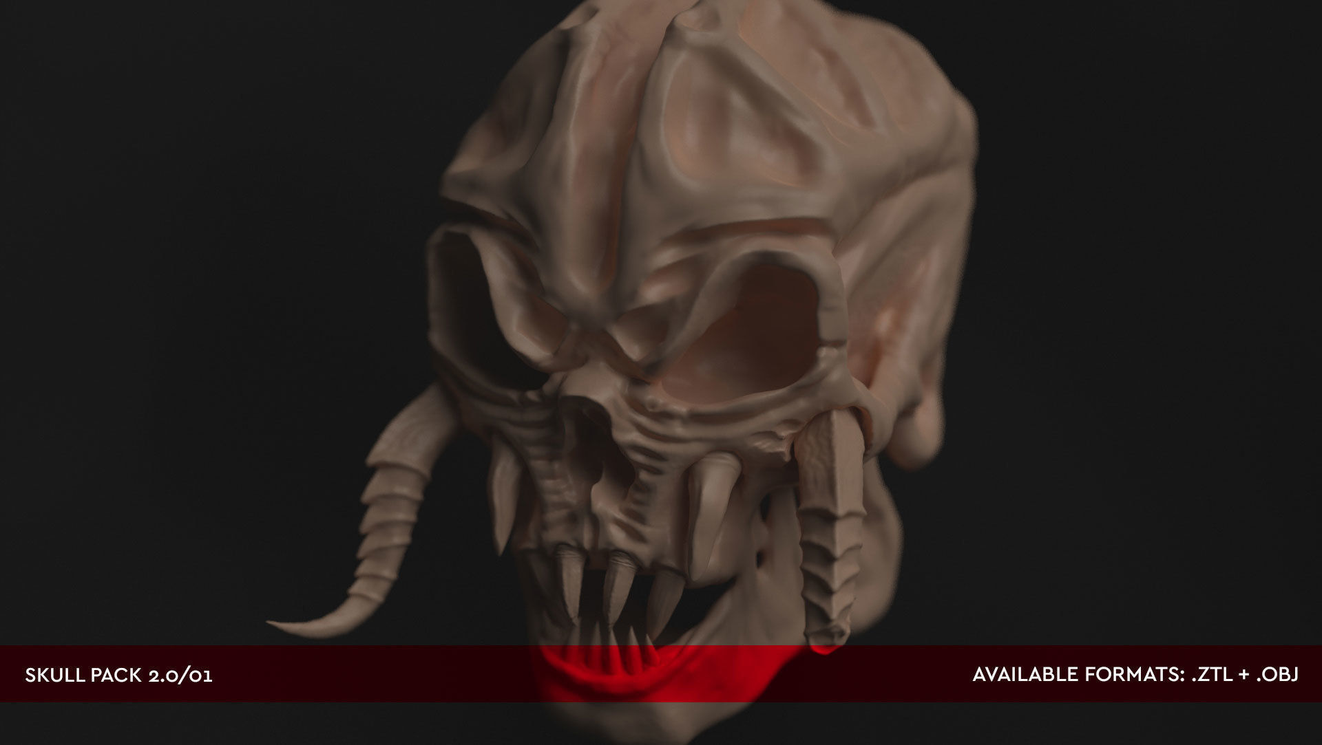 DEMON SKULL PACK 02  - High Res 3D models by Mike Kobzar 3D model_1