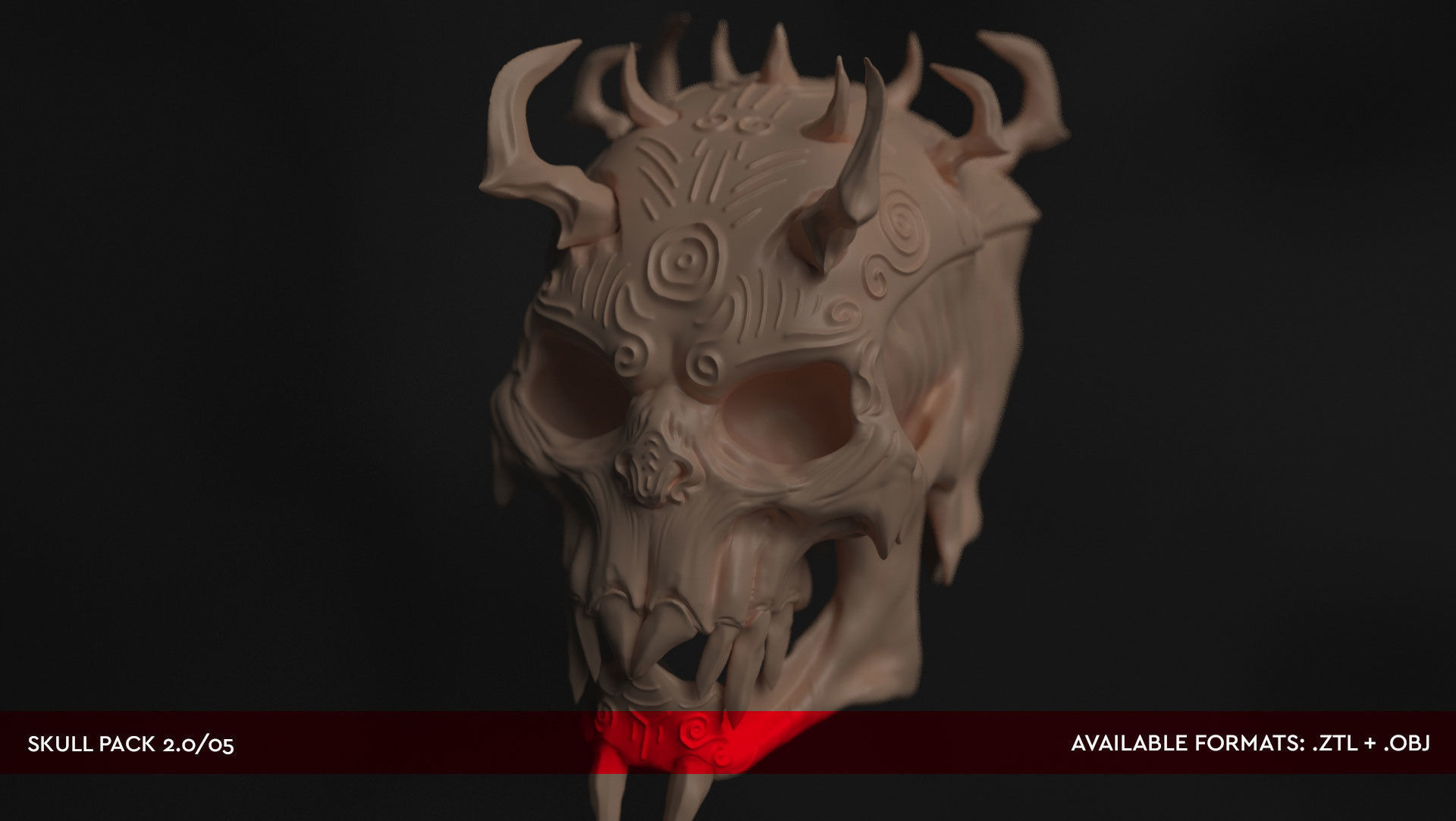 DEMON SKULL PACK 02  - High Res 3D models by Mike Kobzar 3D model_5