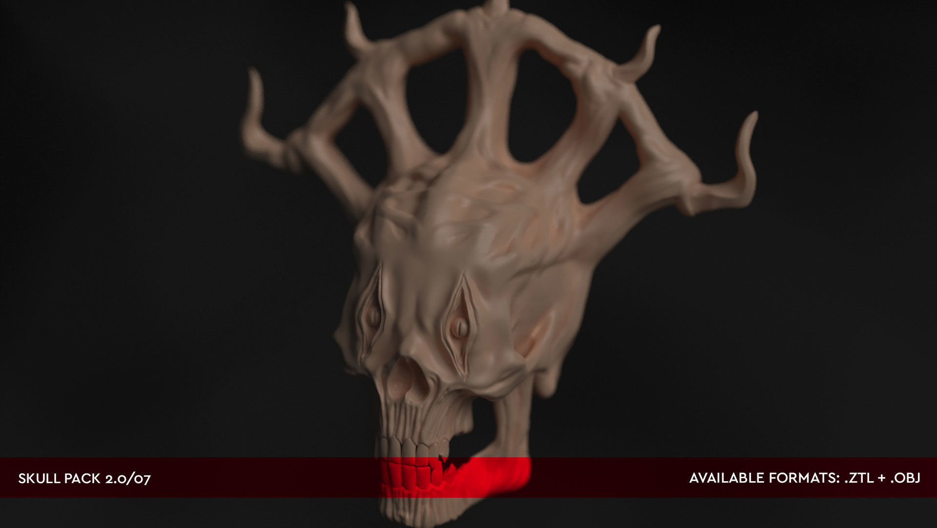 DEMON SKULL PACK 02  - High Res 3D models by Mike Kobzar 3D model_7