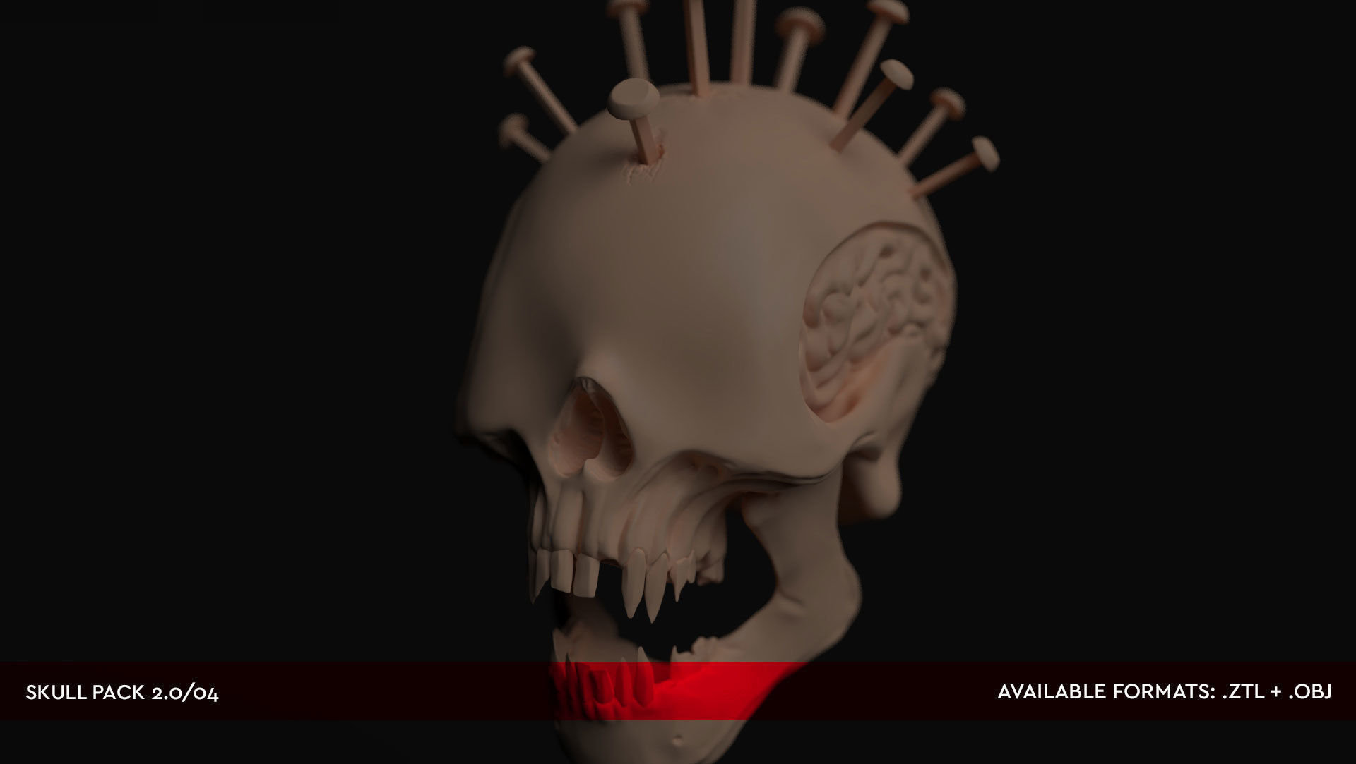 DEMON SKULL PACK 02  - High Res 3D models by Mike Kobzar 3D model_4
