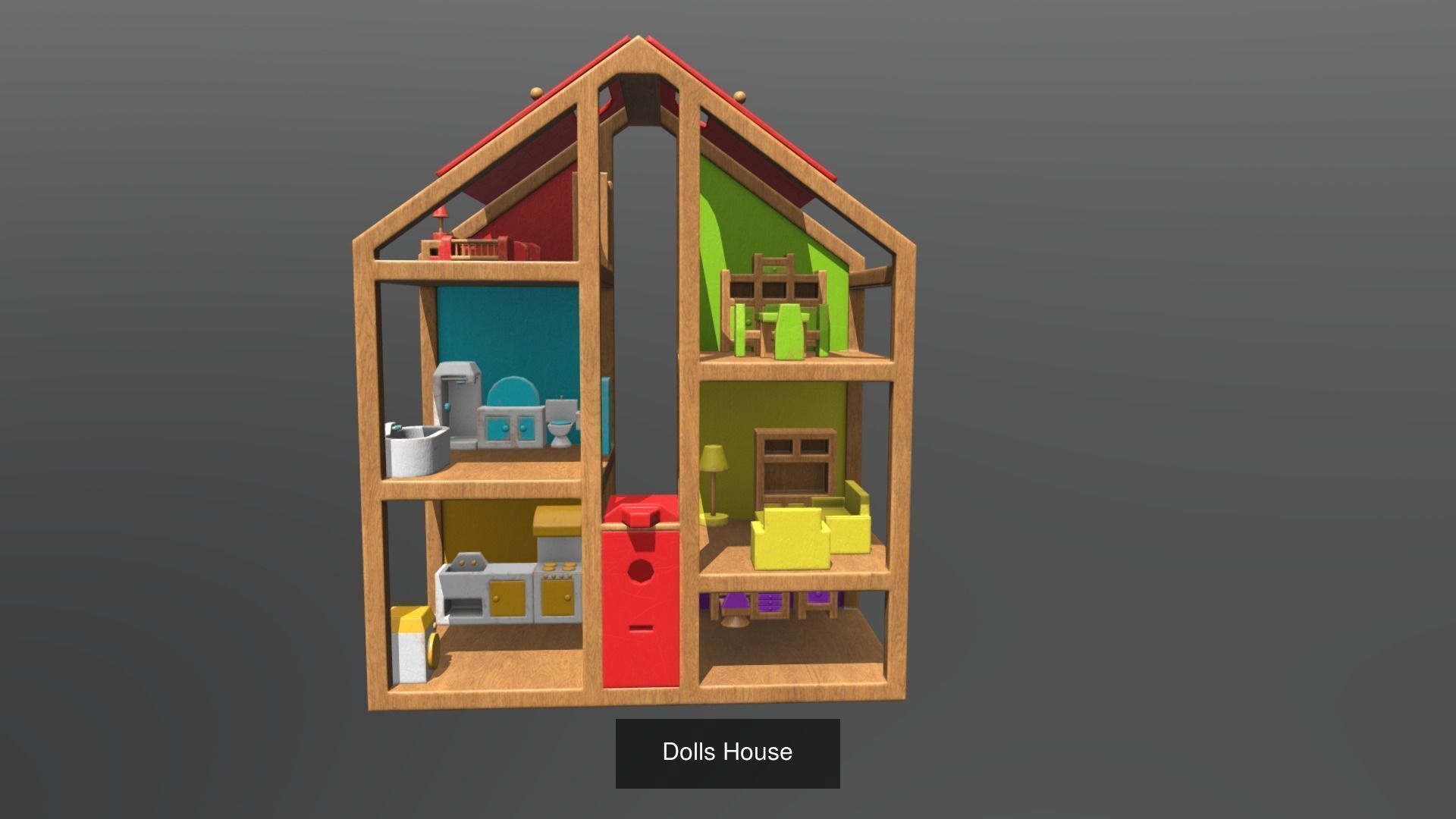 Childrens Wooden Toys Bundle 3D Model Collection_3