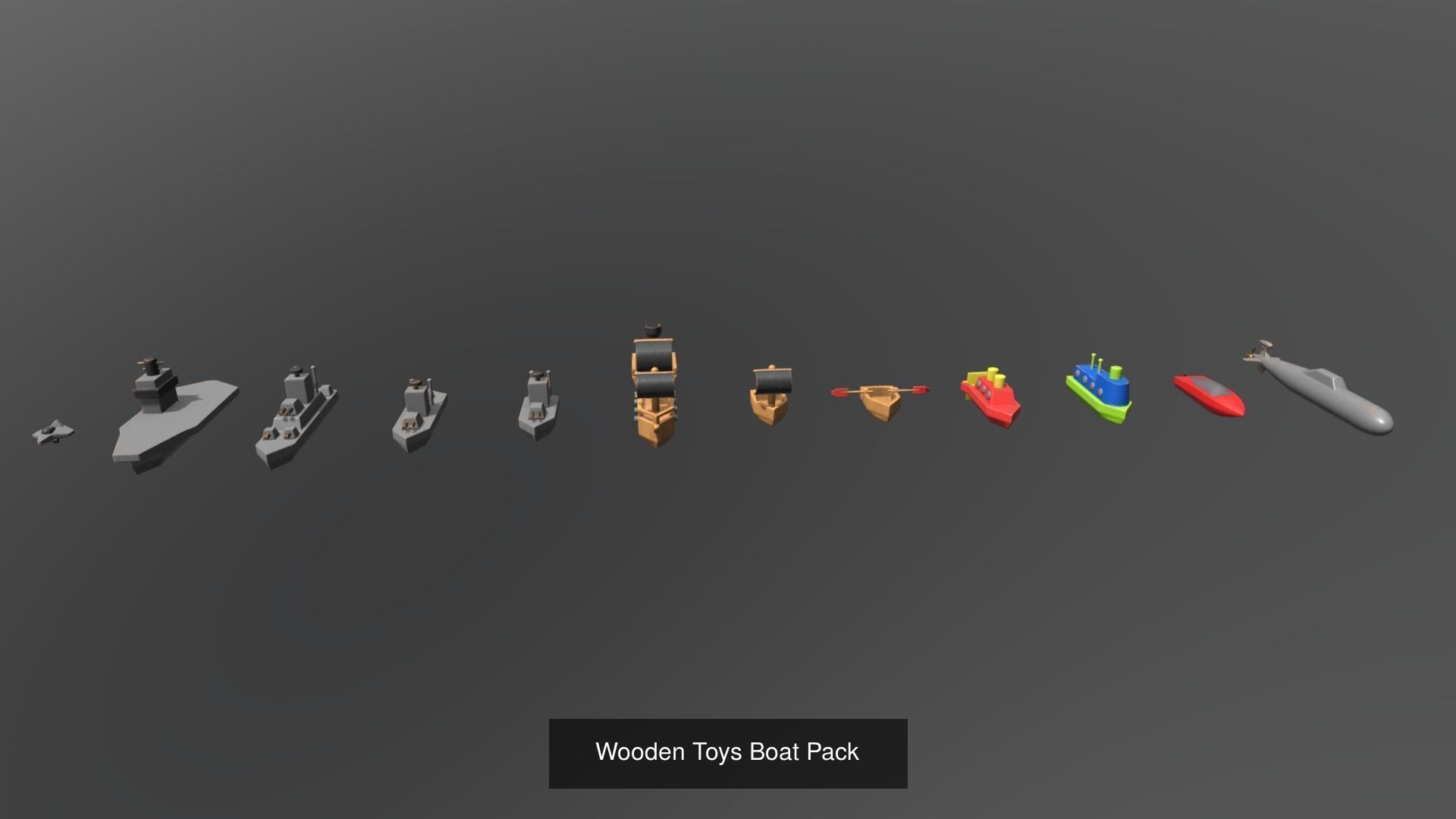 Childrens Wooden Toys Bundle 3D Model Collection_7