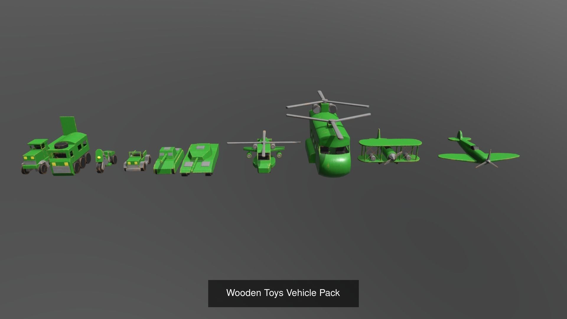 Childrens Wooden Toys Bundle 3D Model Collection_4