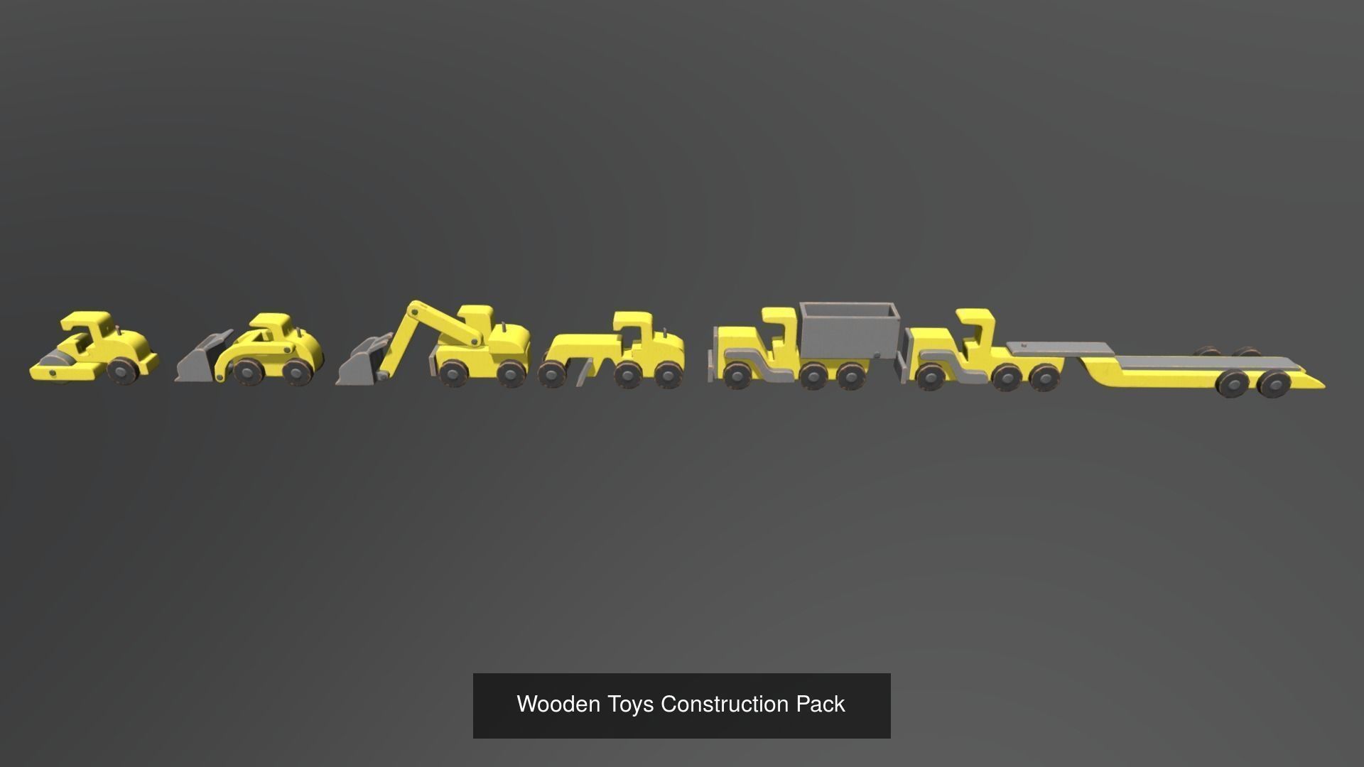 Childrens Wooden Toys Bundle 3D Model Collection_6