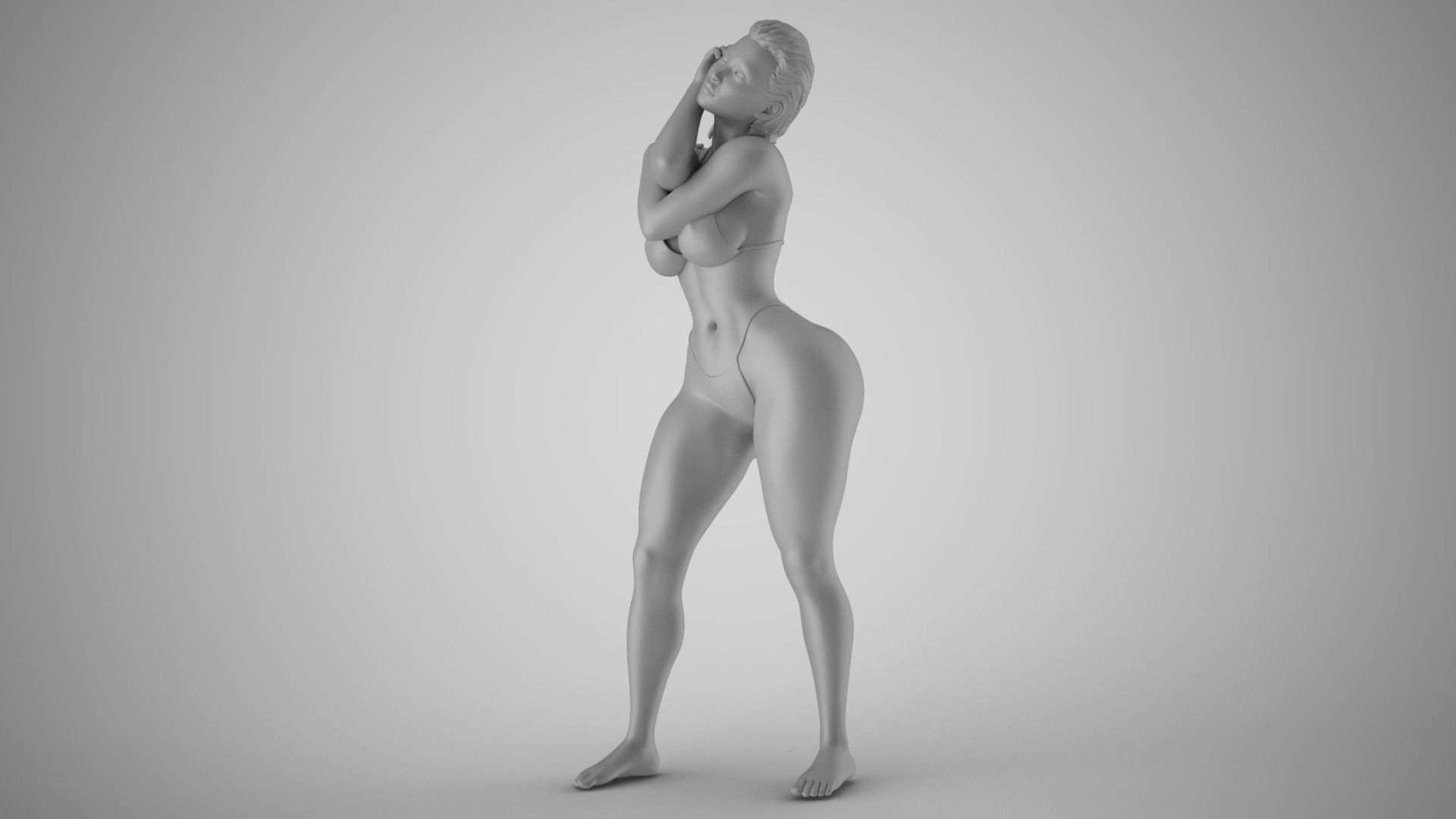 Woman Artwork Stance 2 3D print model_1