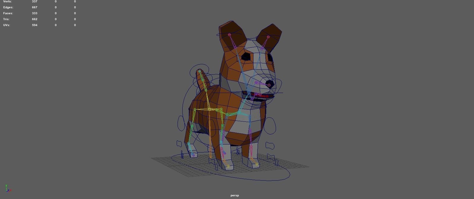 Corgi orange and dog Low-poly 3D model_4