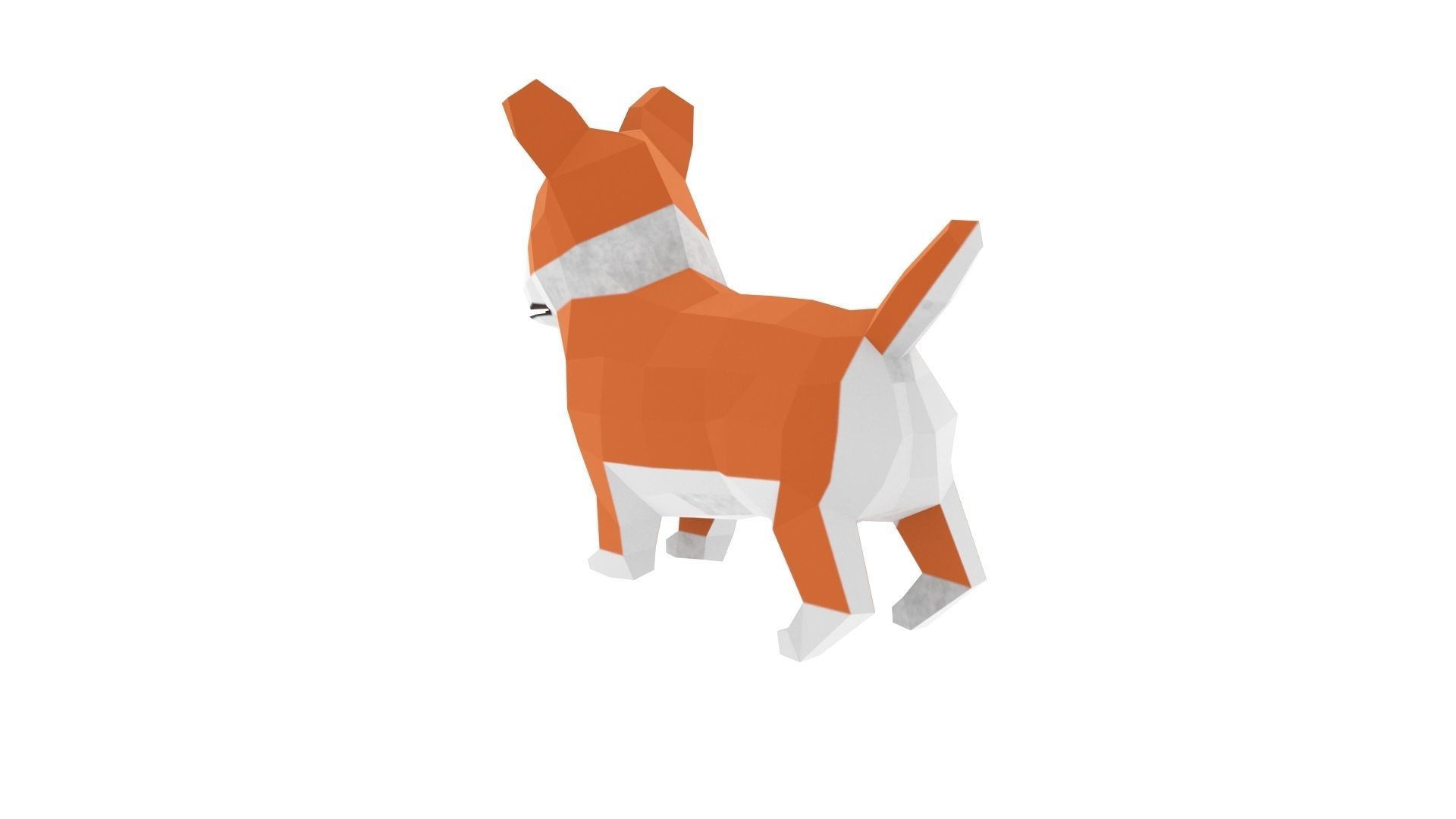 Corgi orange and dog Low-poly 3D model_2