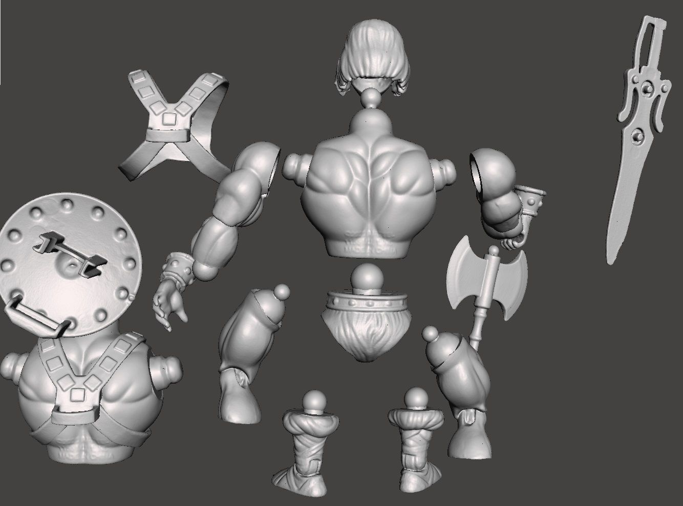 HE-MAN MOTU ACTION FIGURE ORIGINS COMPLETE 3D print model_7