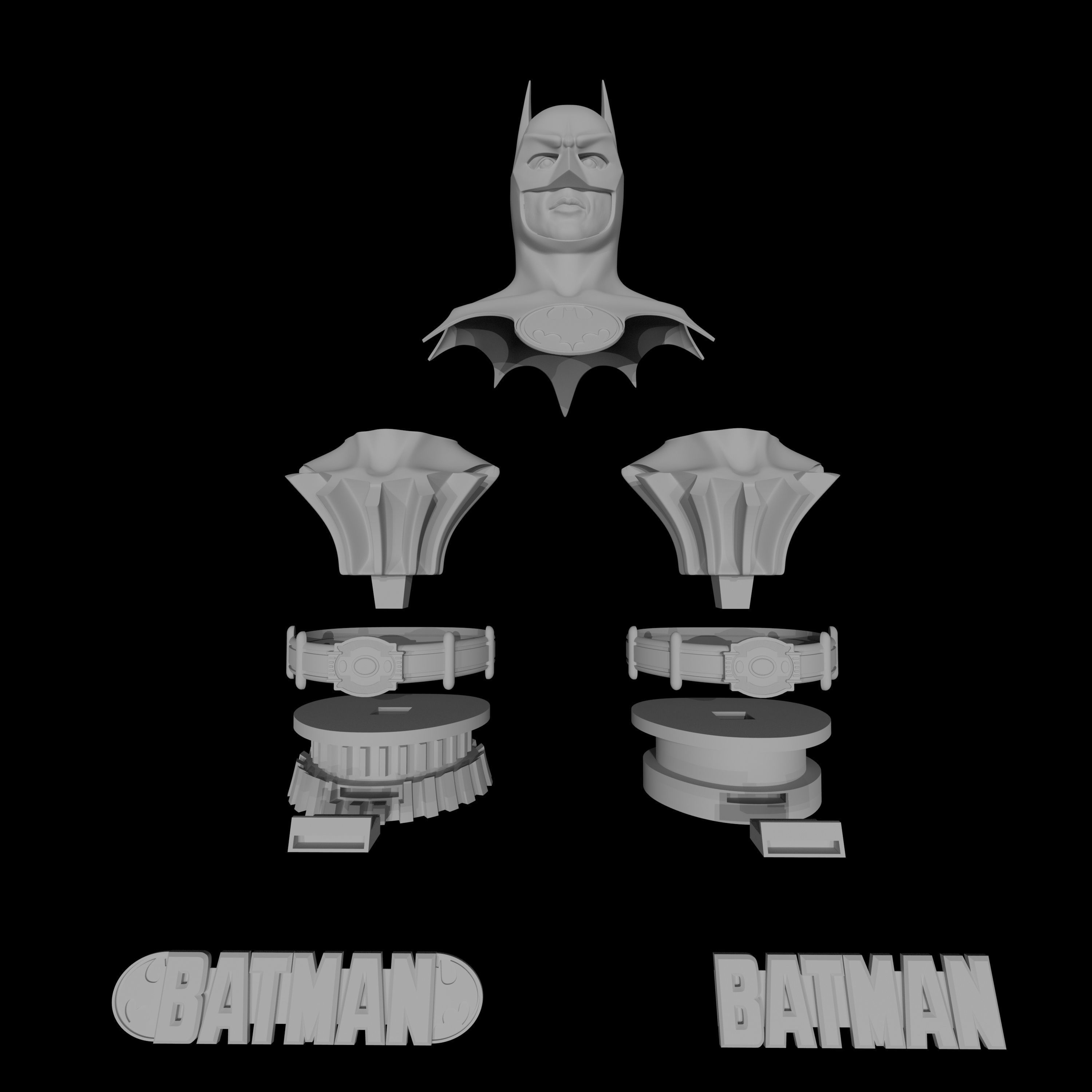 Batman 1989 bust life size 3D print model_9