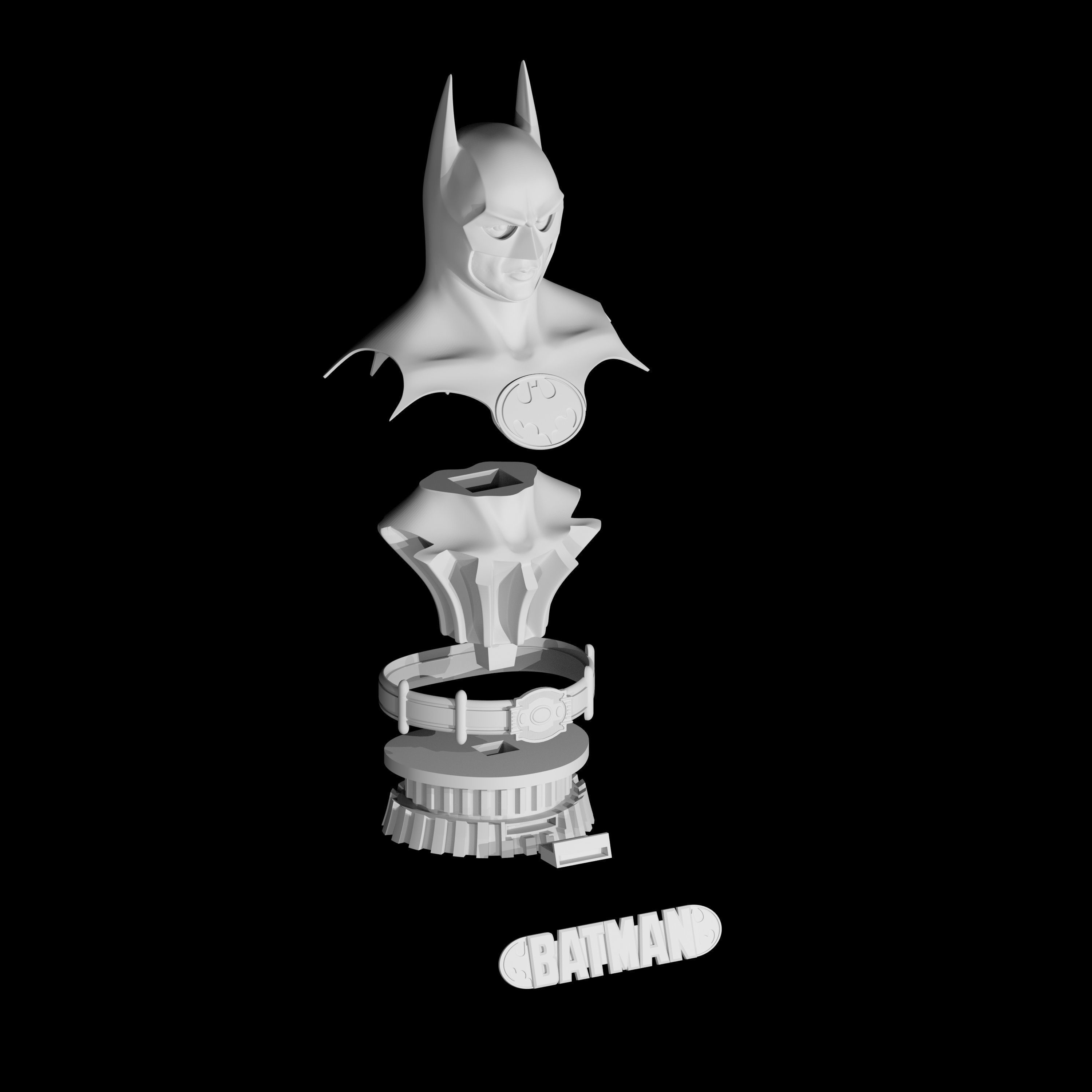 Batman 1989 bust life size 3D print model_8