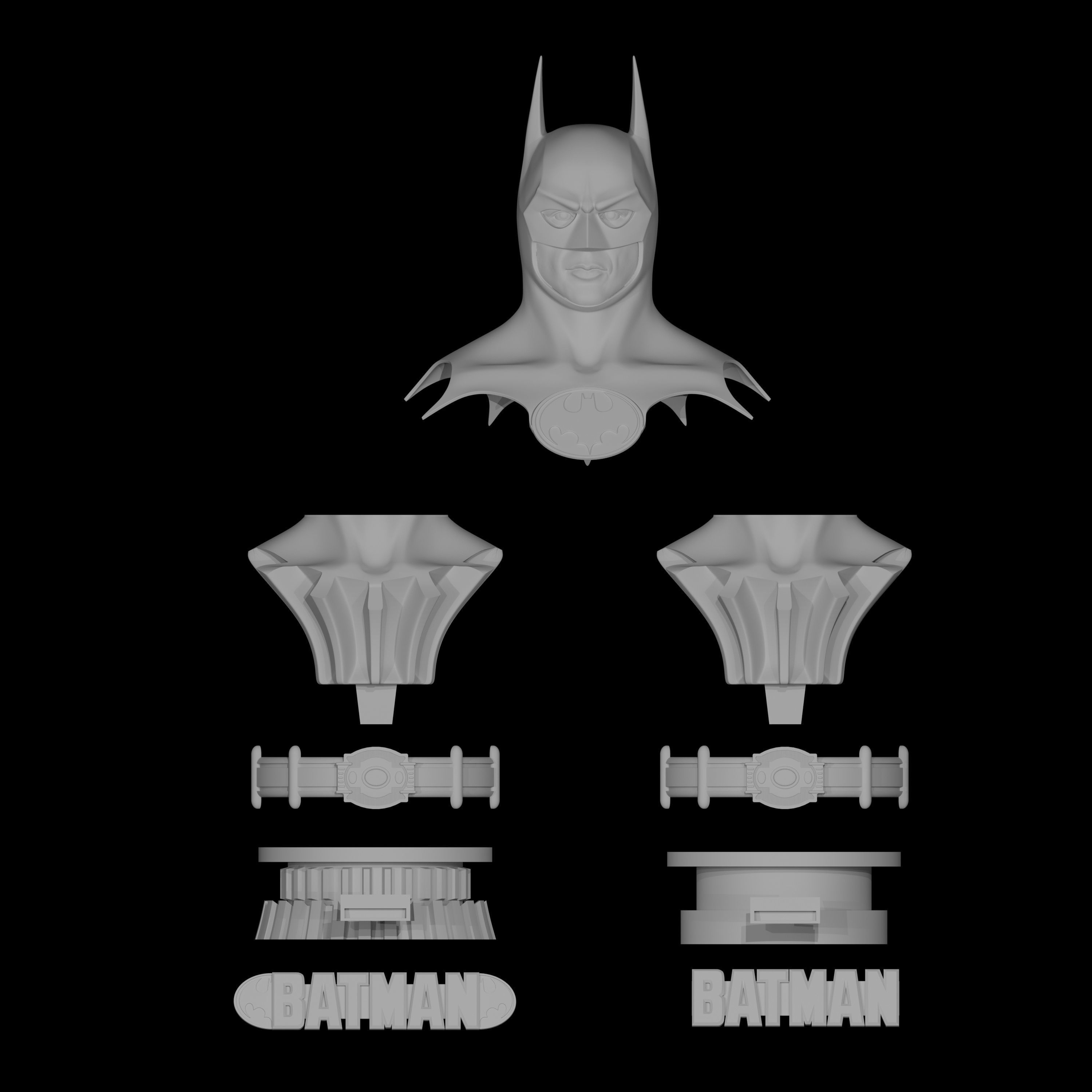 Batman 1989 bust life size 3D print model_10