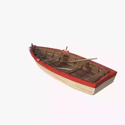 Old Boat Lost At Sea 3D model