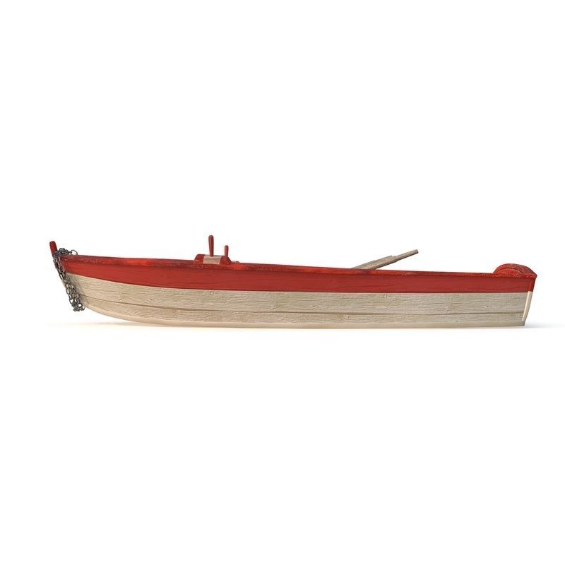 Old Boat Lost At Sea 3D model_2
