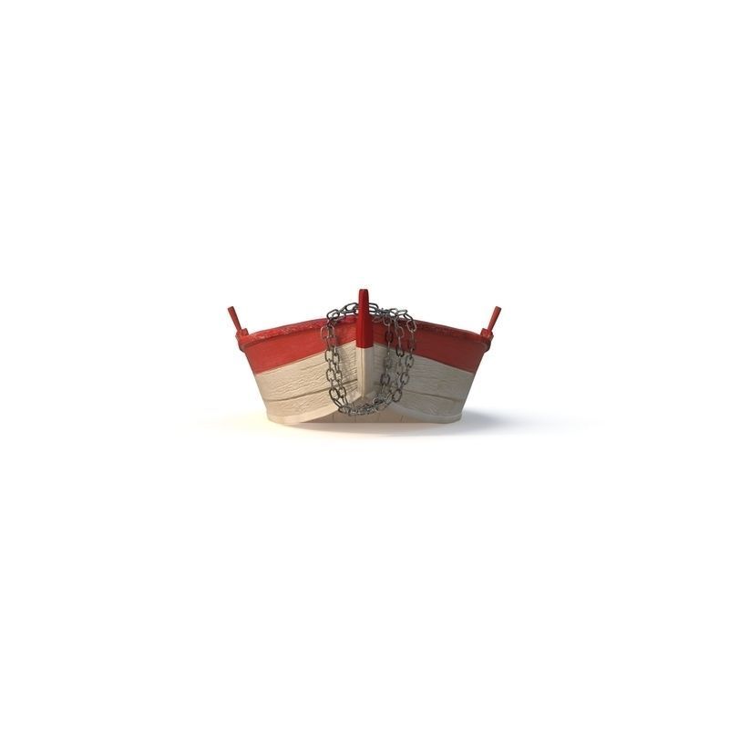 Old Boat Lost At Sea 3D model_4