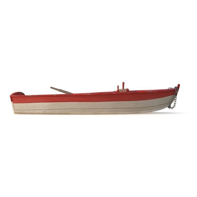 Old Boat Lost At Sea 3D model_3