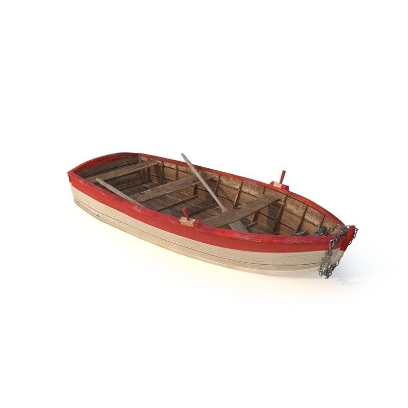 Old Boat Lost At Sea 3D model_6