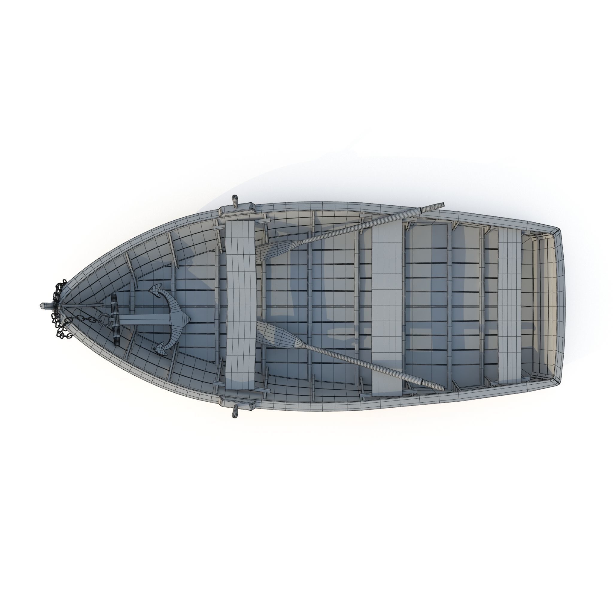 Old Boat Lost At Sea 3D model_8