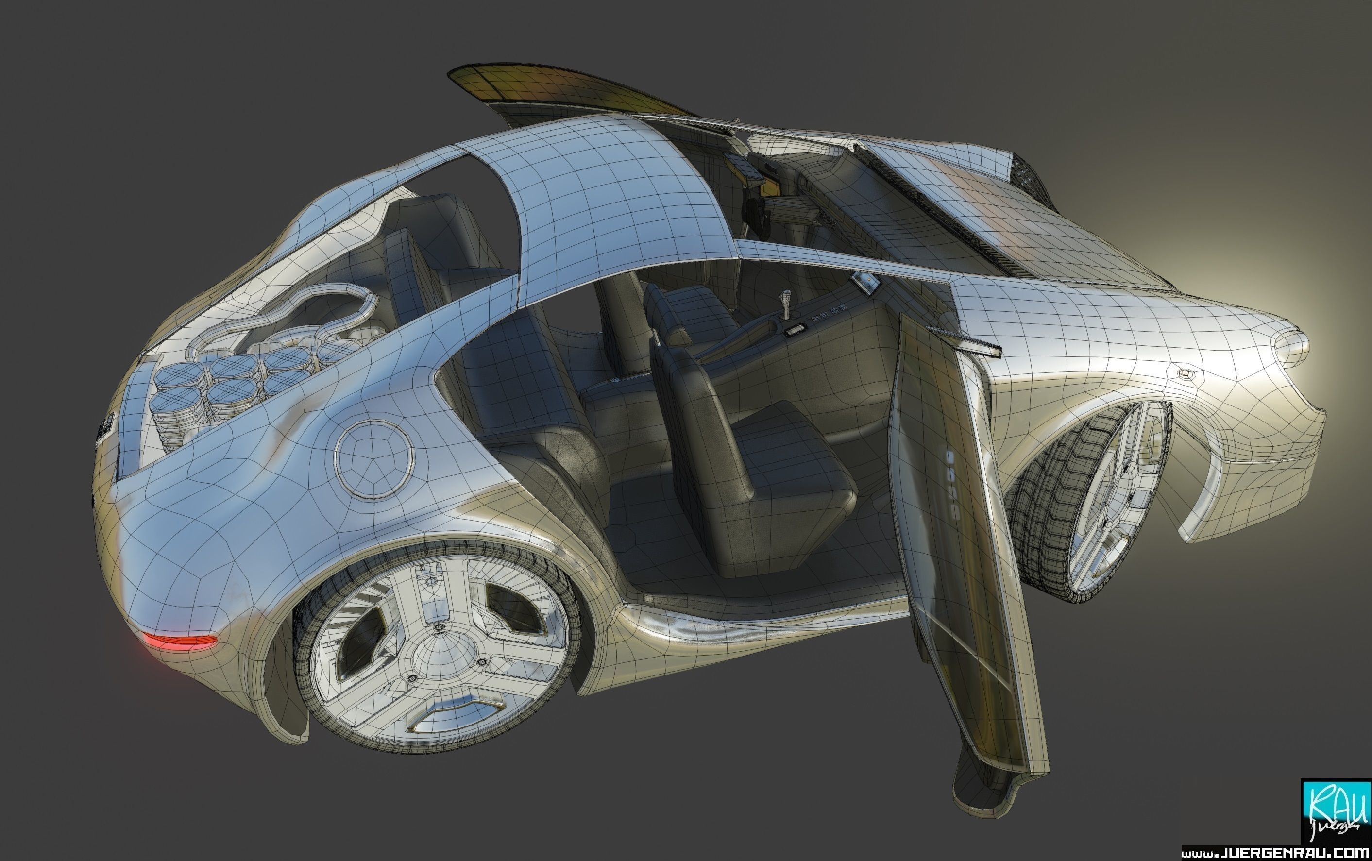 CONCEPT car R21 flying vehicle 3D model_17