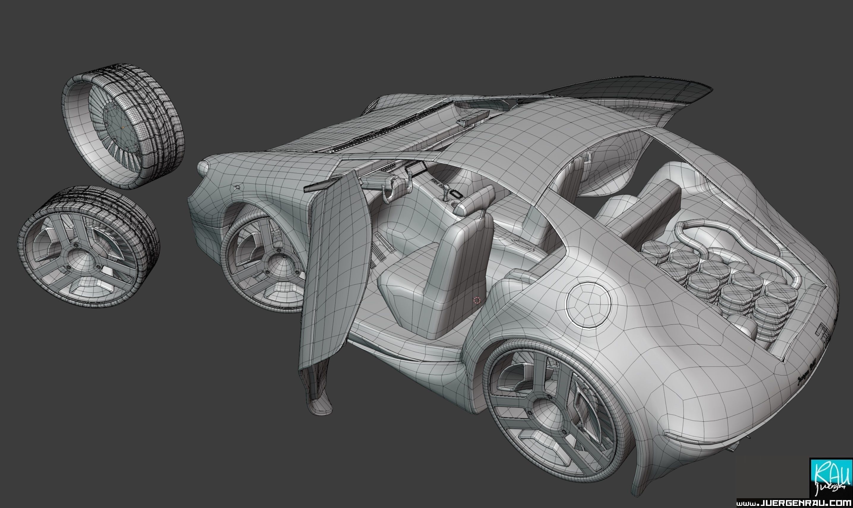 CONCEPT car R21 flying vehicle 3D model_20