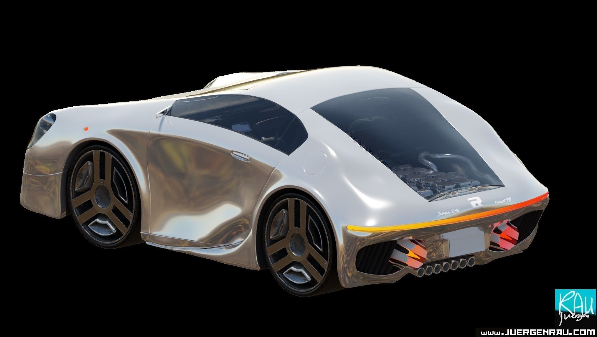 CONCEPT car R21 flying vehicle 3D model_8