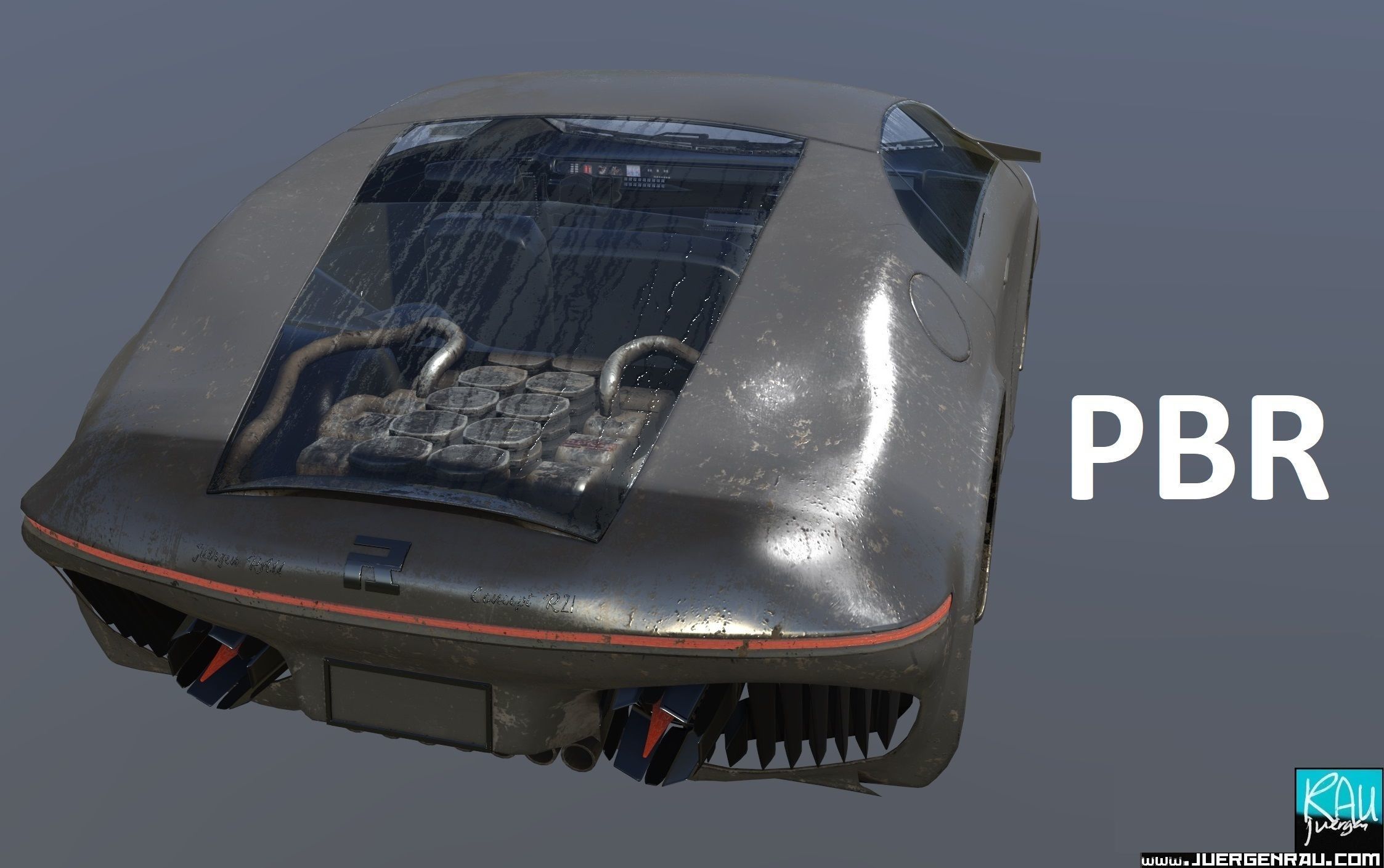 CONCEPT car R21 flying vehicle 3D model_1