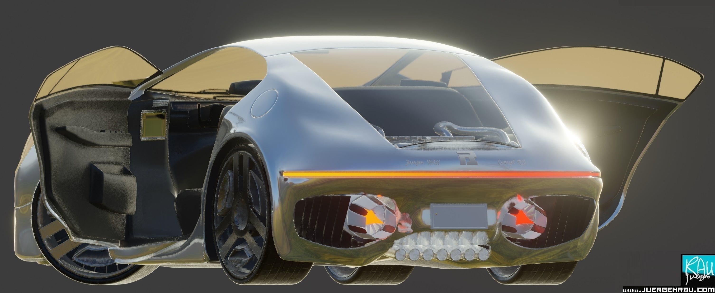 CONCEPT car R21 flying vehicle 3D model_4