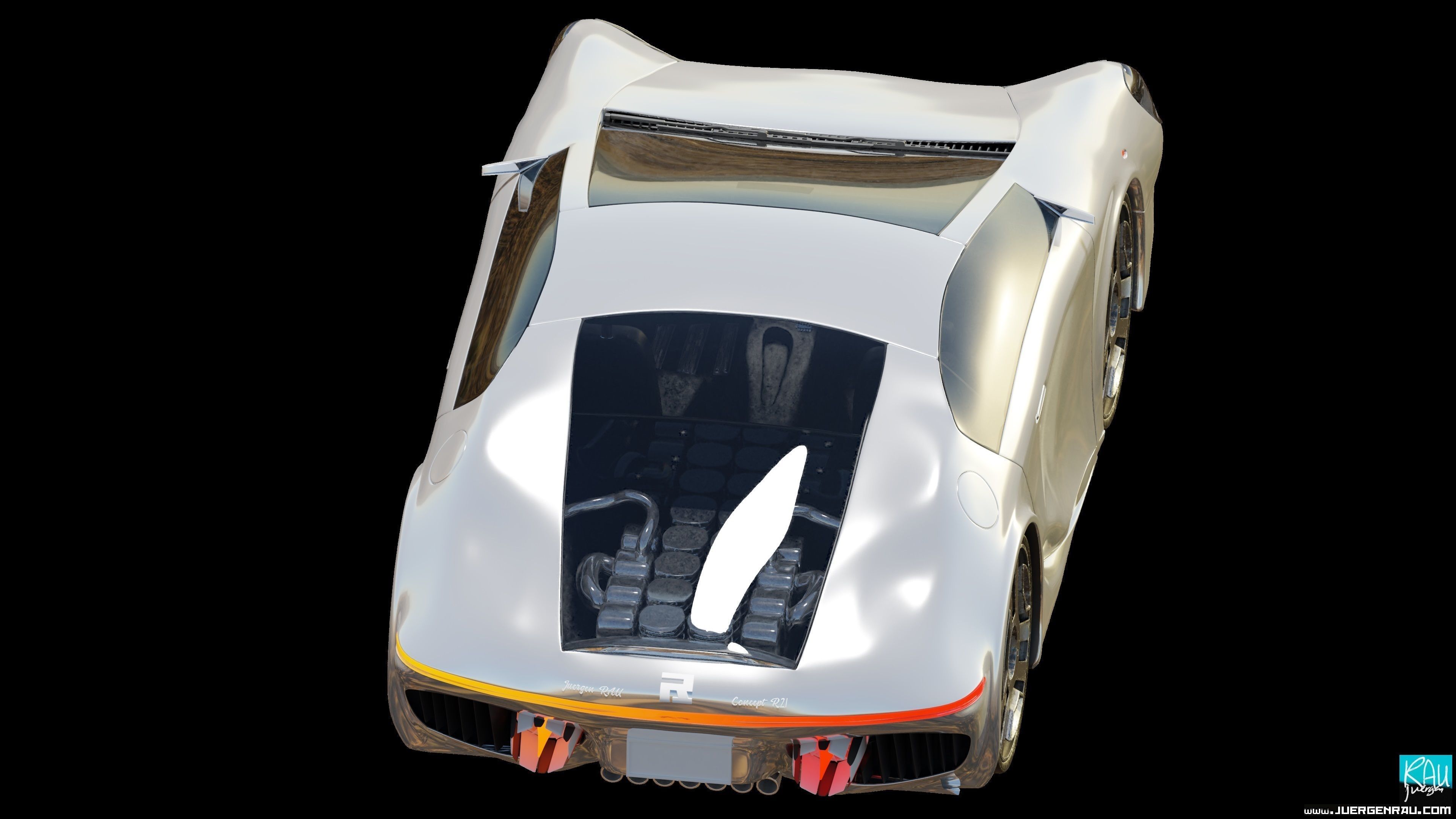 CONCEPT car R21 flying vehicle 3D model_9