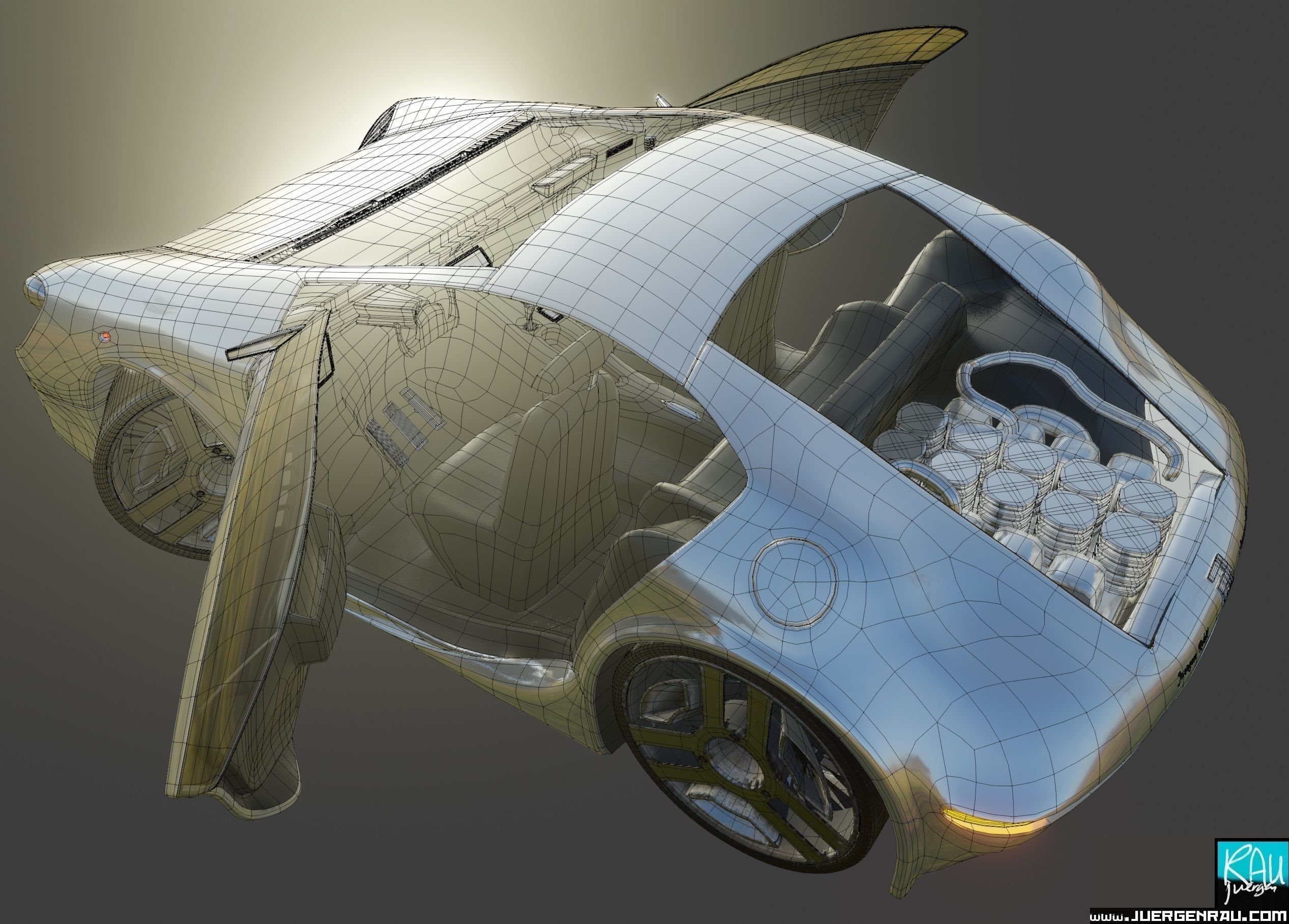CONCEPT car R21 flying vehicle 3D model_18