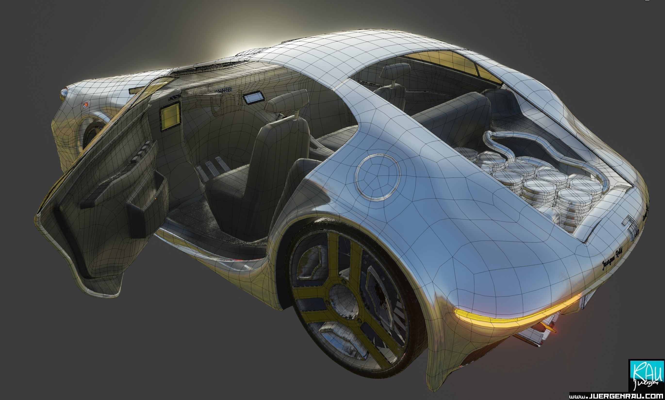 CONCEPT car R21 flying vehicle 3D model_15