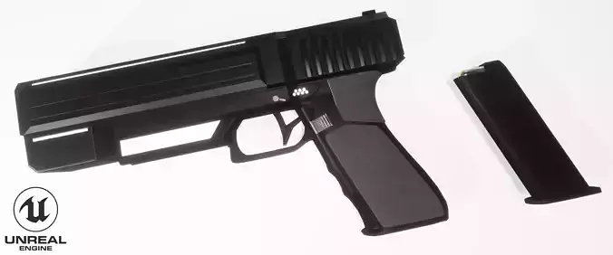 GUN Sci-Fi  Low-poly 3D model