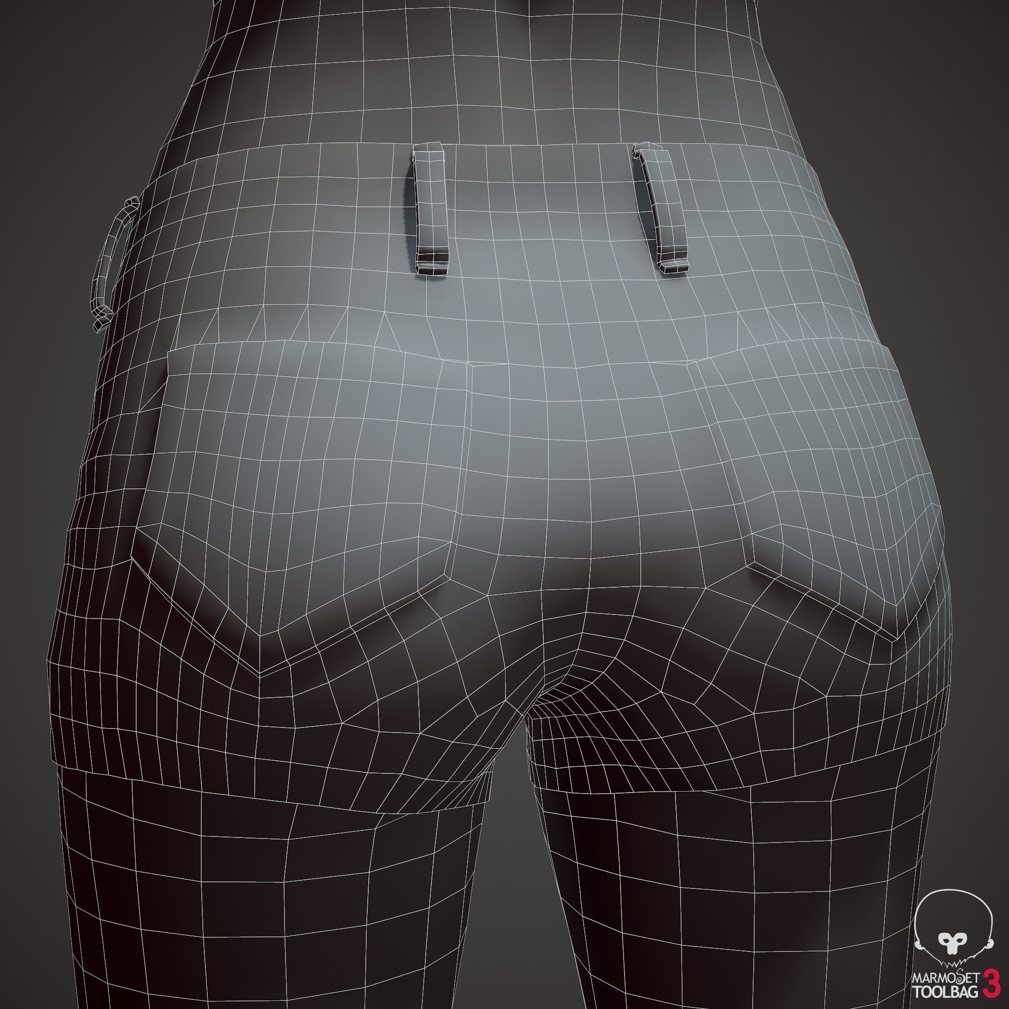 Teenage girl in shorts  Low-poly 3D model_60