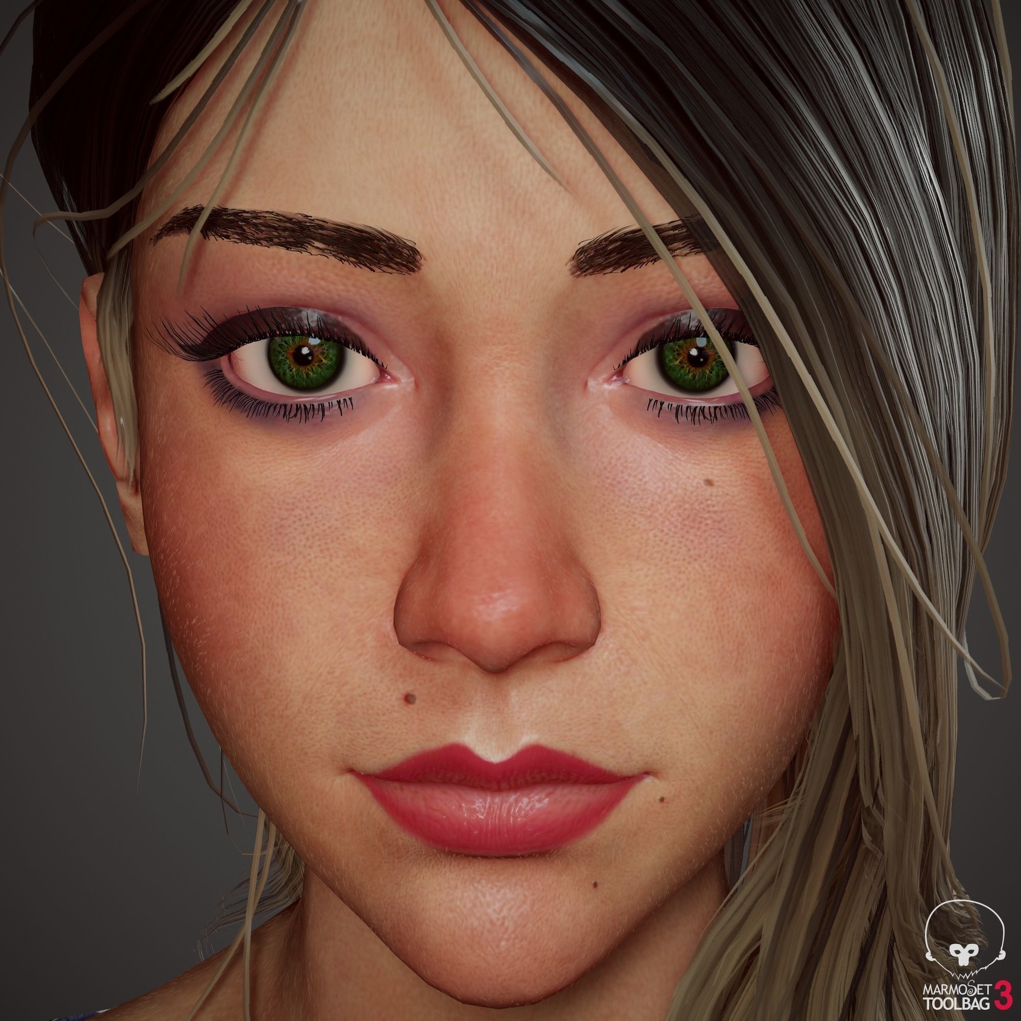 Teenage girl in shorts  Low-poly 3D model_67